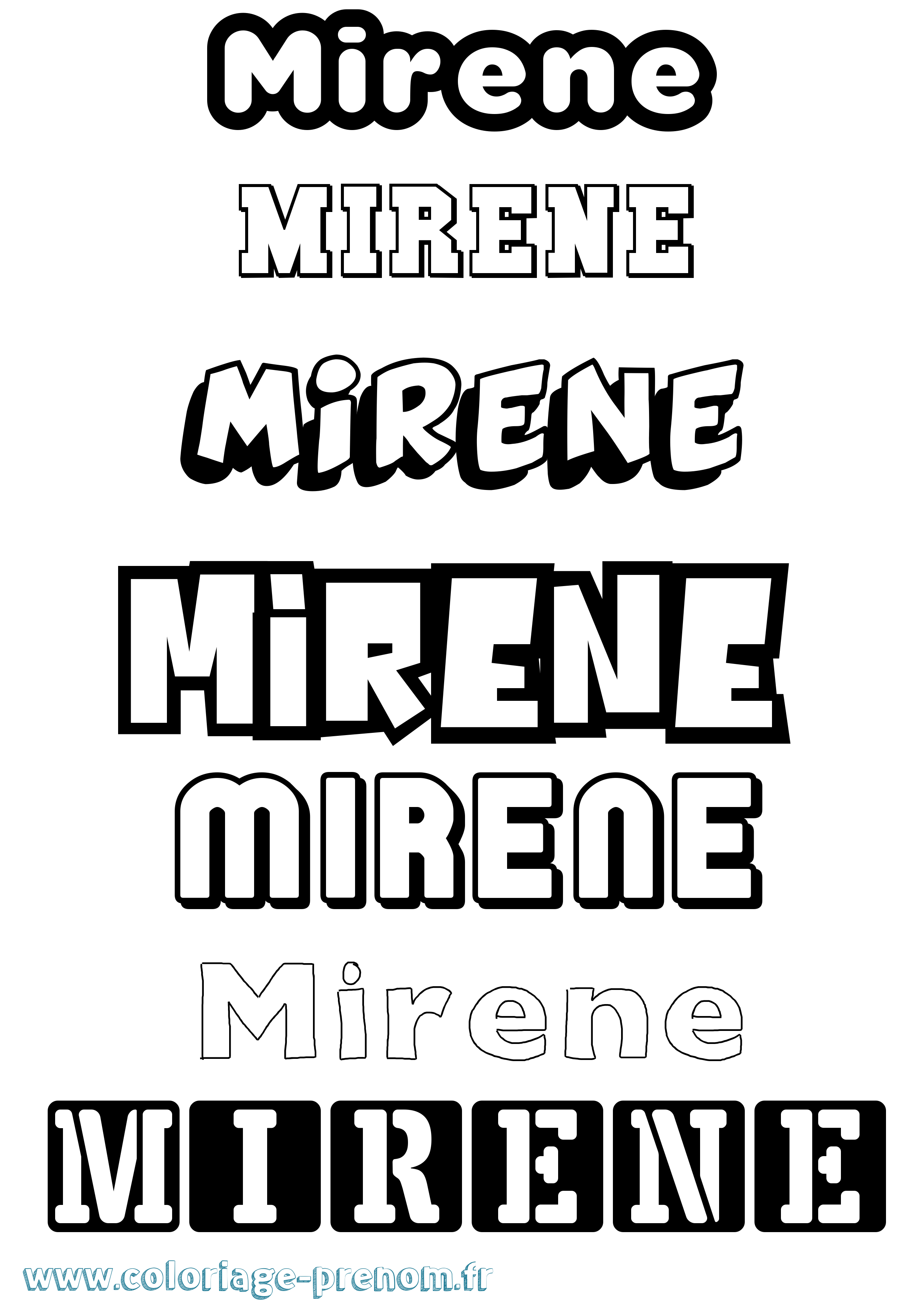 Coloriage Mirene Simple Coloriage prénom Mirene Simple