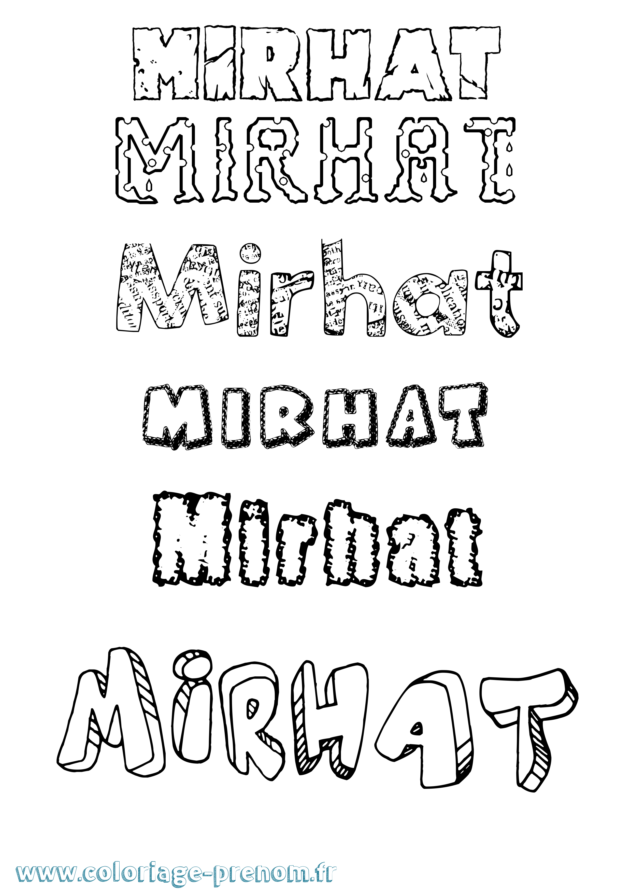 Coloriage Mirhat Destructuré Coloriage prénom Mirhat Destructuré