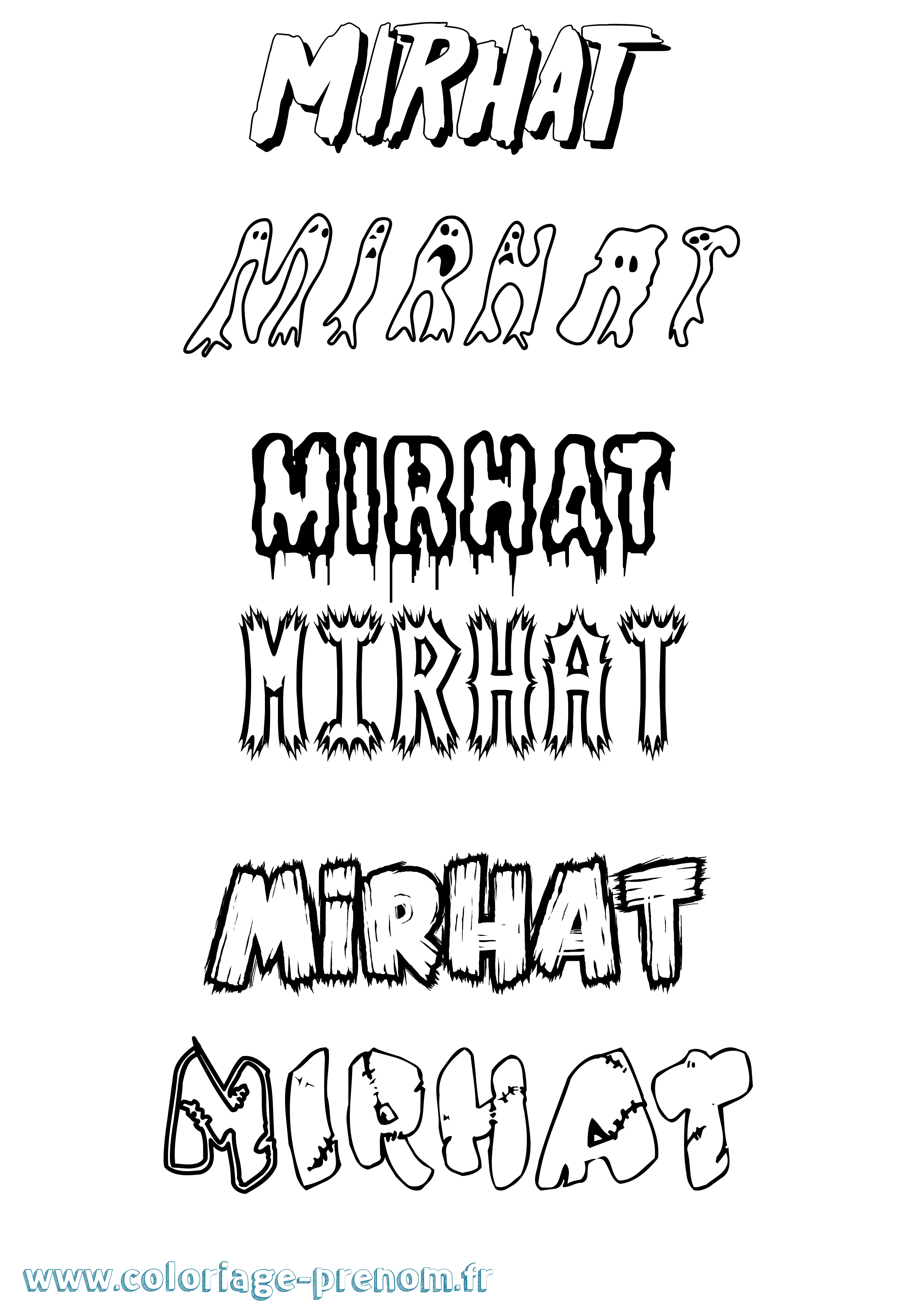 Coloriage Mirhat Frisson Coloriage prénom Mirhat Frisson