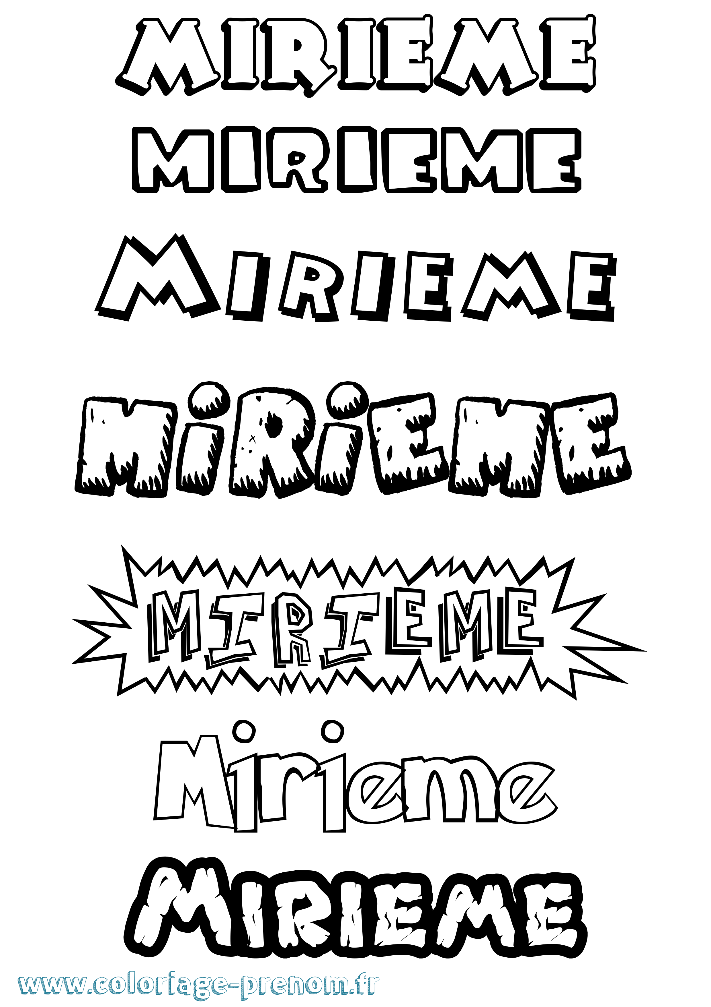 Coloriage Mirieme Dessin Animé Coloriage prénom Mirieme Dessin Animé