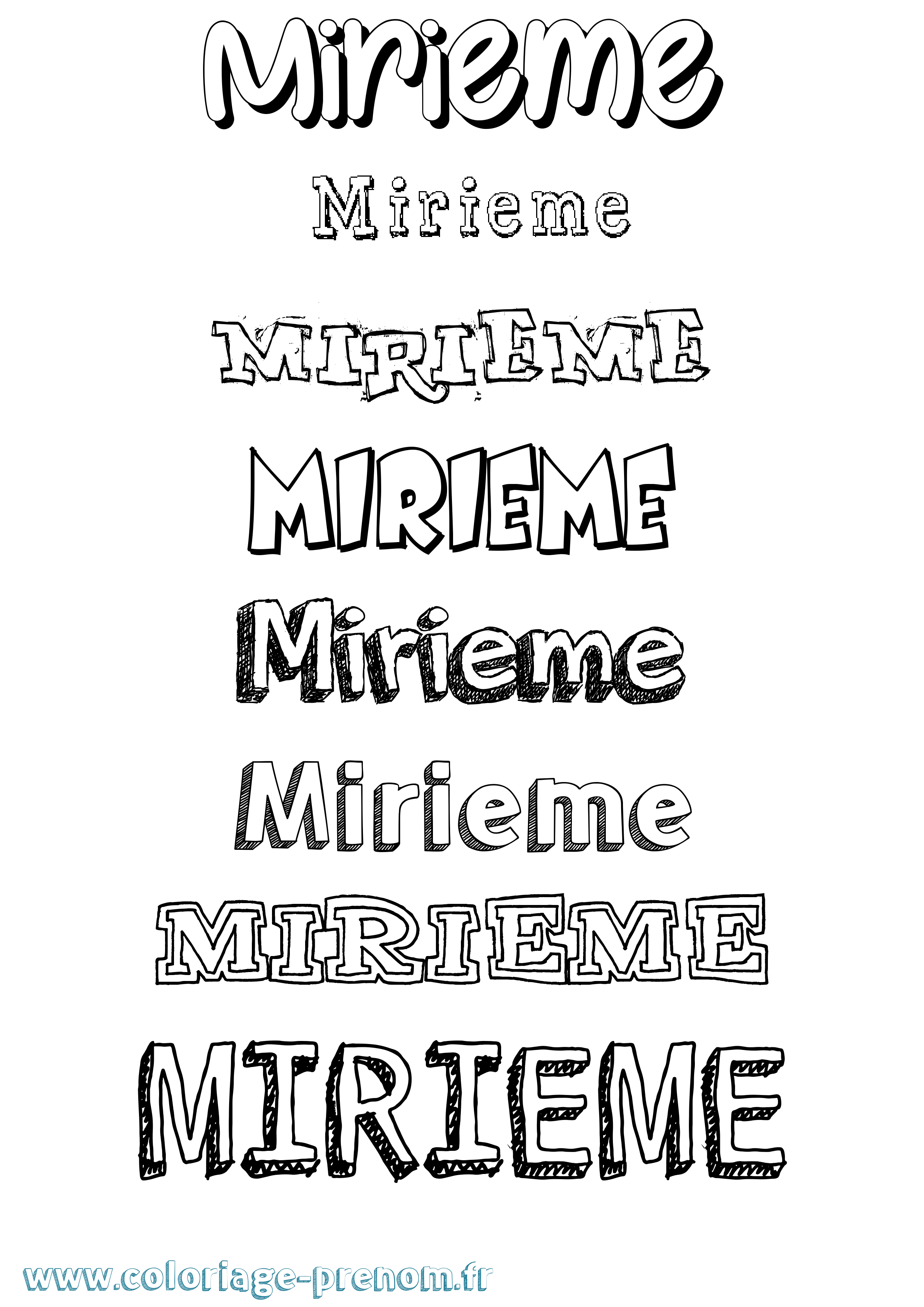 Coloriage Mirieme Dessiné Coloriage prénom Mirieme Dessiné