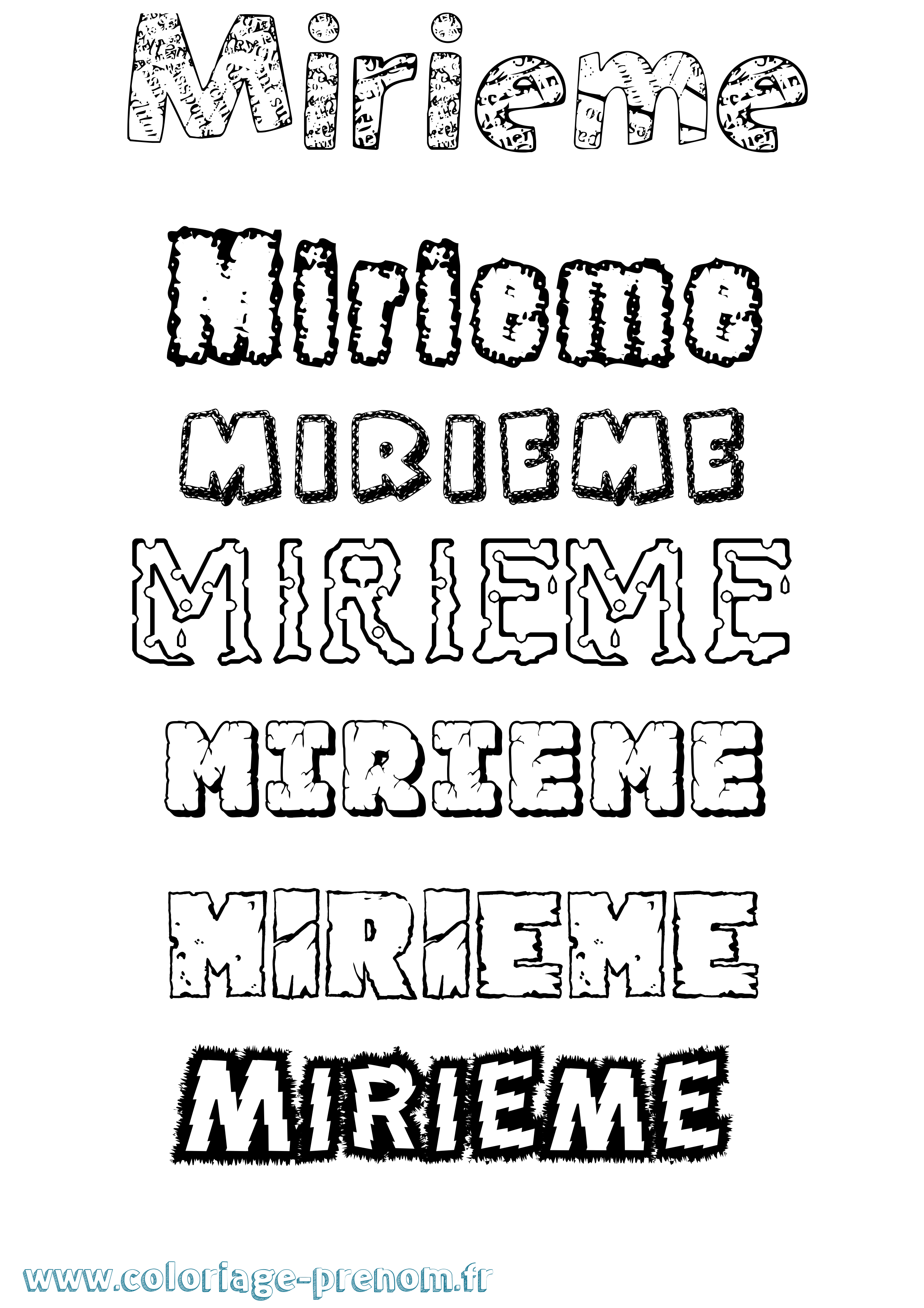 Coloriage Mirieme Destructuré Coloriage prénom Mirieme Destructuré
