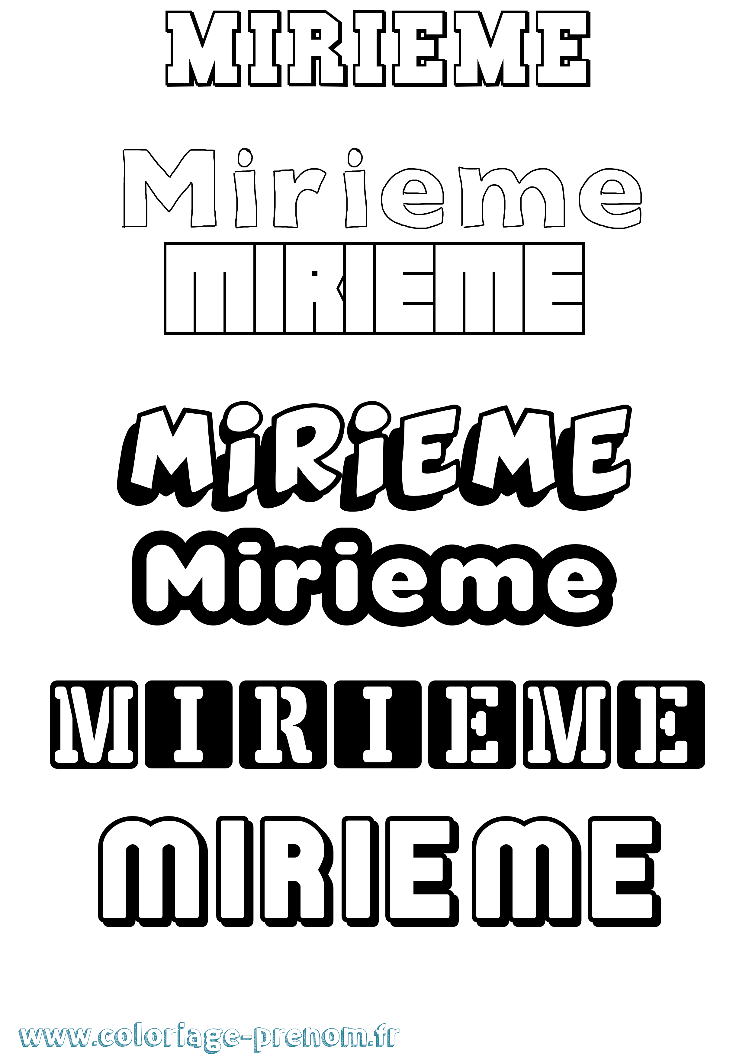 Coloriage Mirieme Simple Coloriage prénom Mirieme Simple
