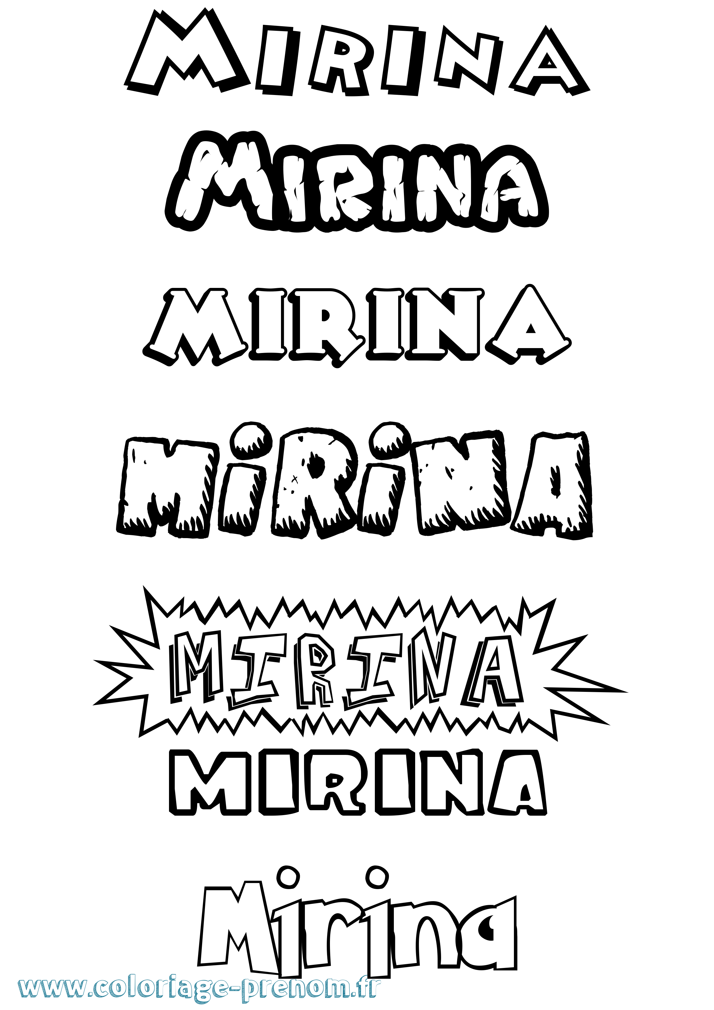 Coloriage Mirina Dessin Animé Coloriage prénom Mirina Dessin Animé
