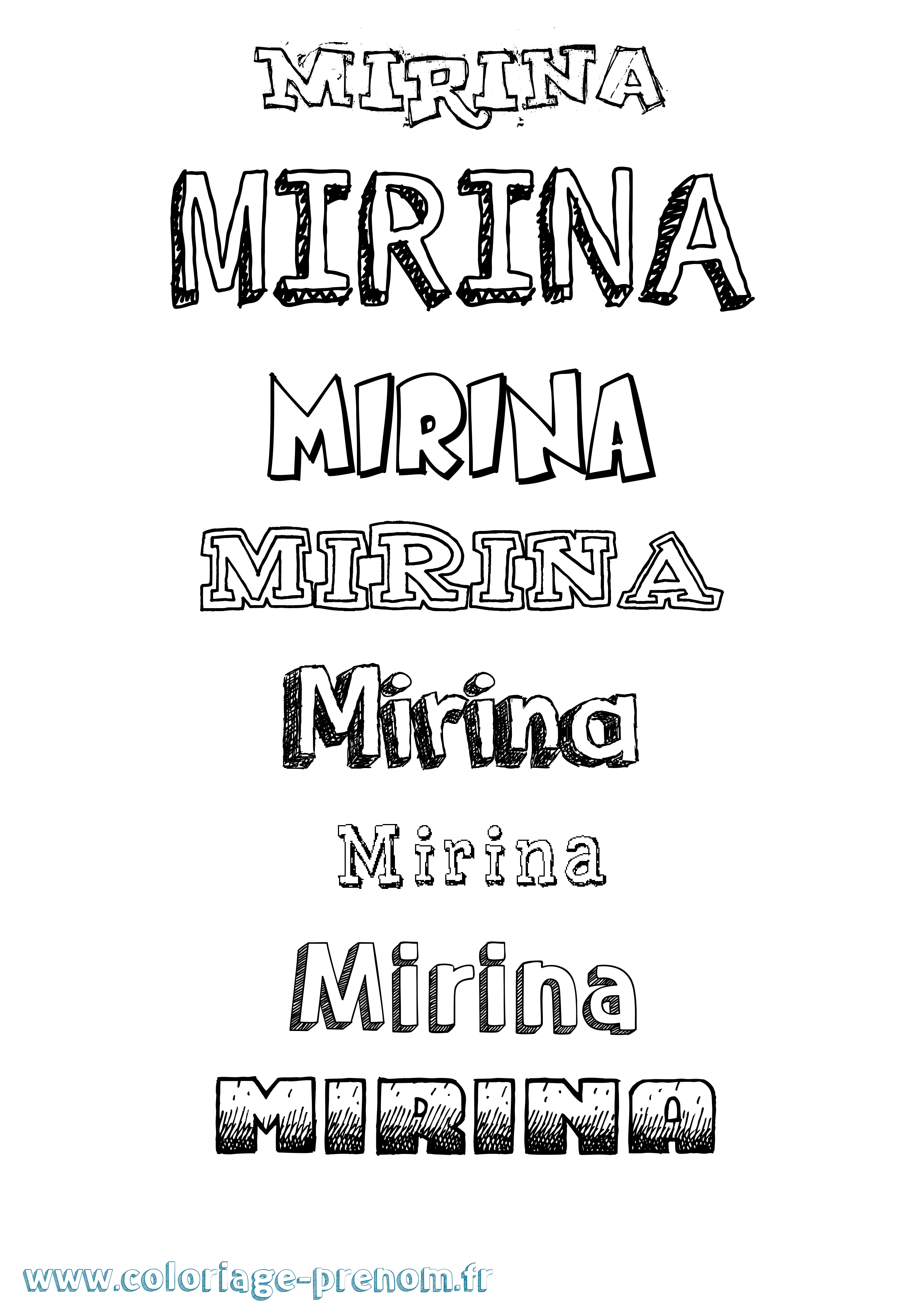 Coloriage Mirina Dessiné Coloriage prénom Mirina Dessiné