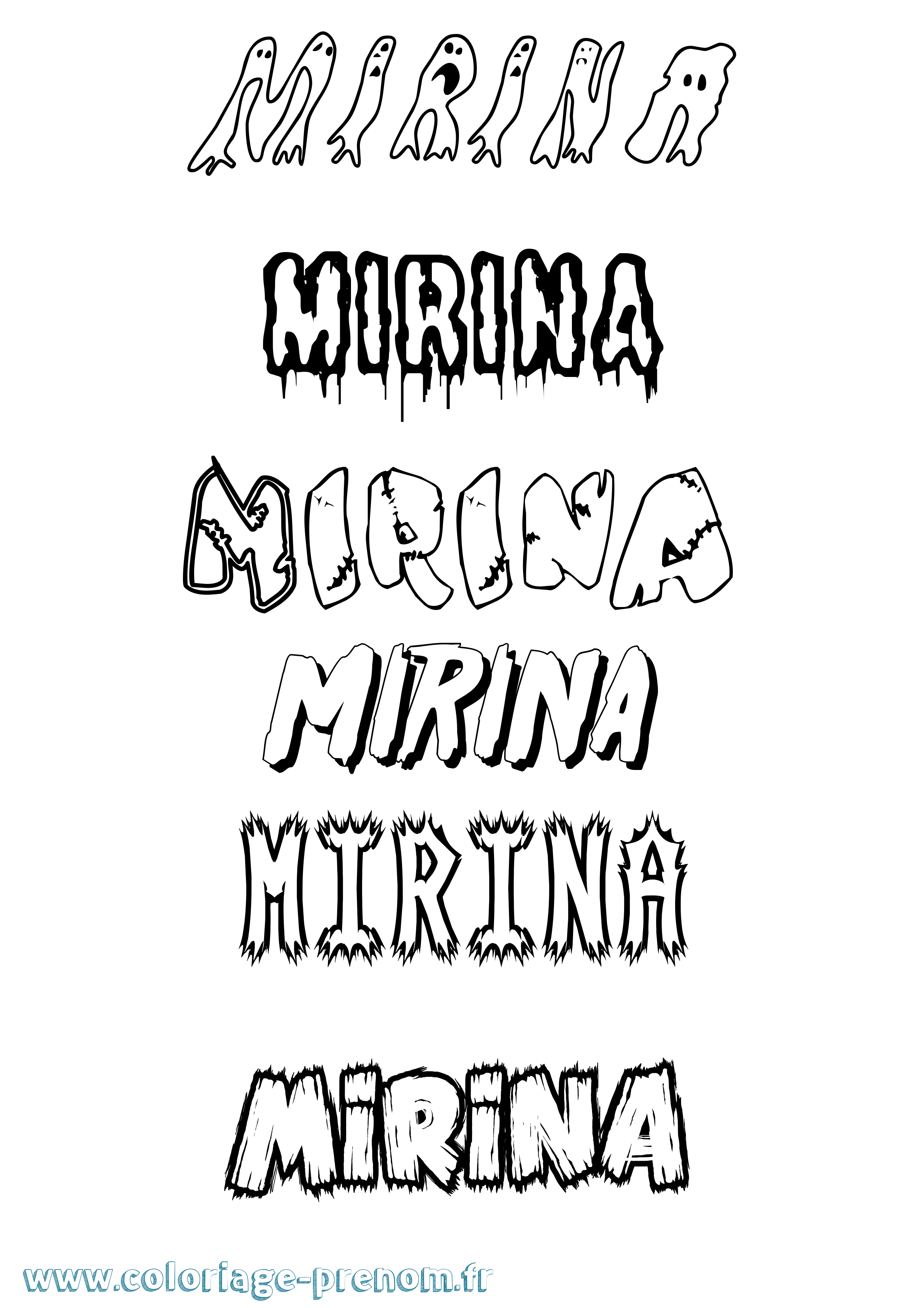 Coloriage Mirina Frisson Coloriage prénom Mirina Frisson