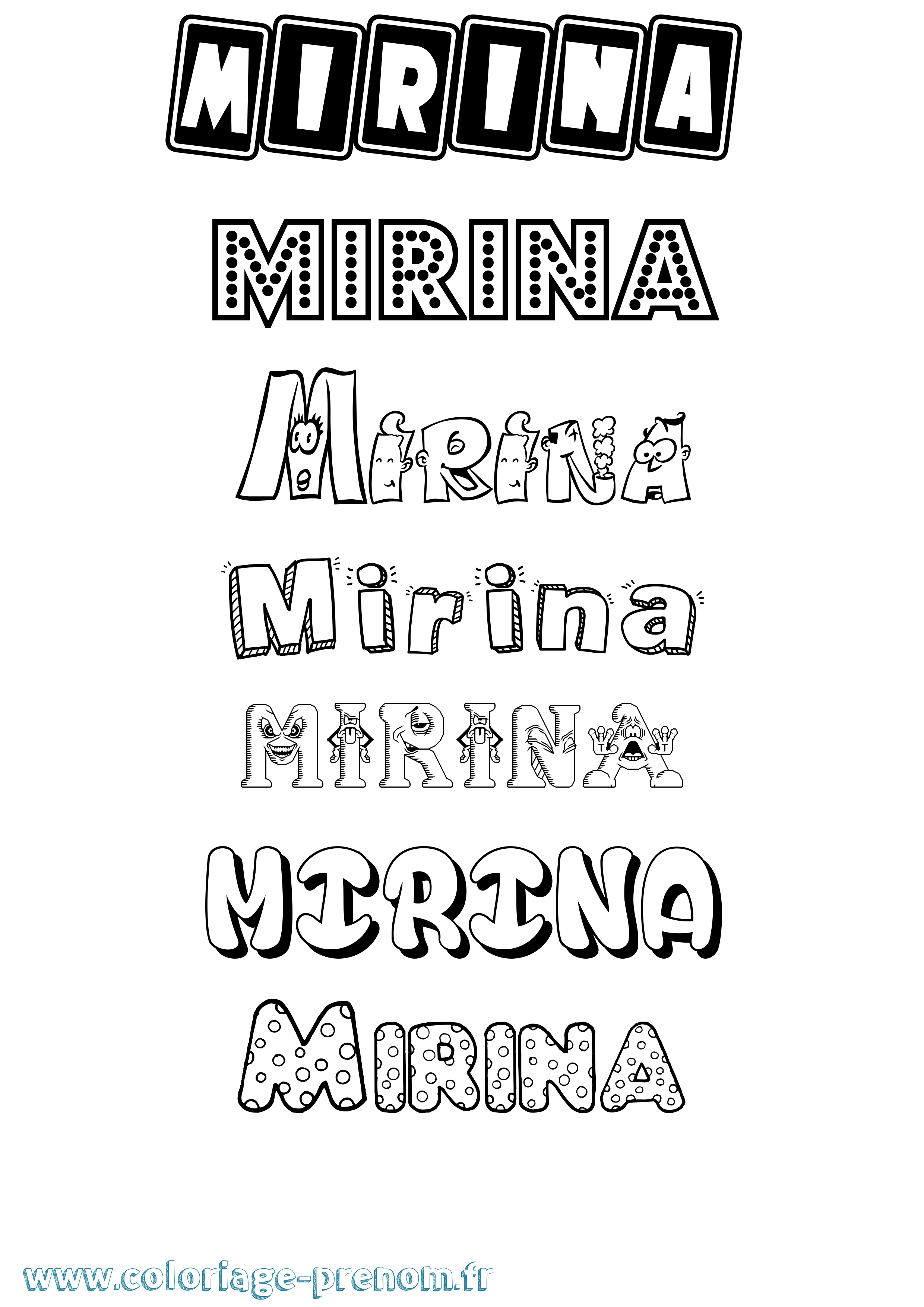 Coloriage Mirina Fun Coloriage prénom Mirina Fun