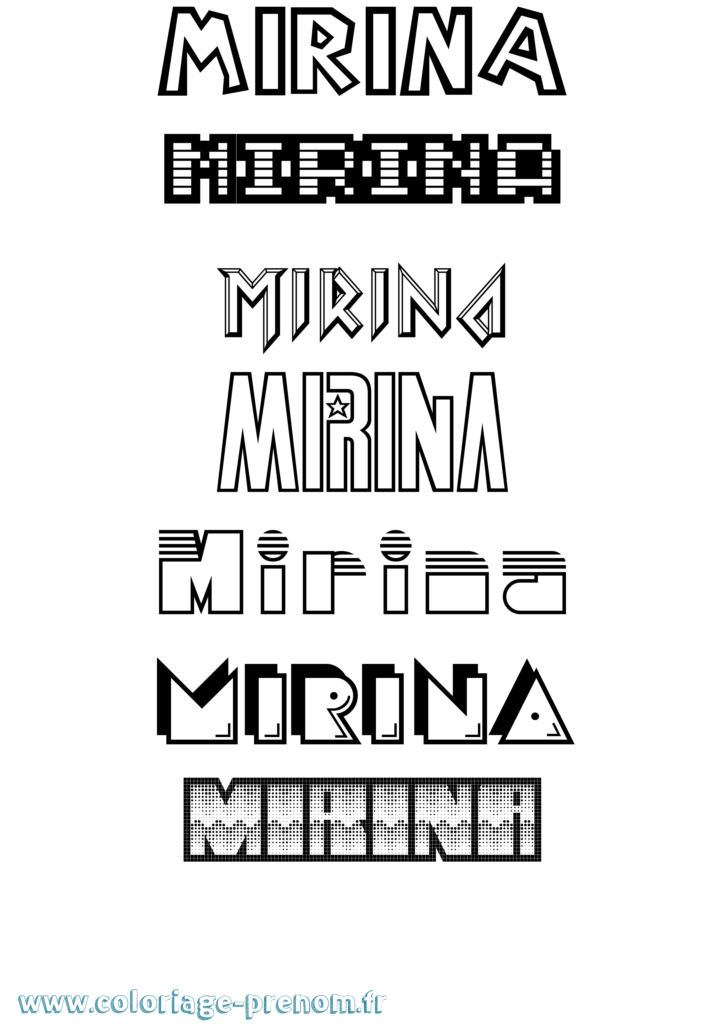 Coloriage Mirina Jeux Vidéos Coloriage prénom Mirina Jeux Vidéos