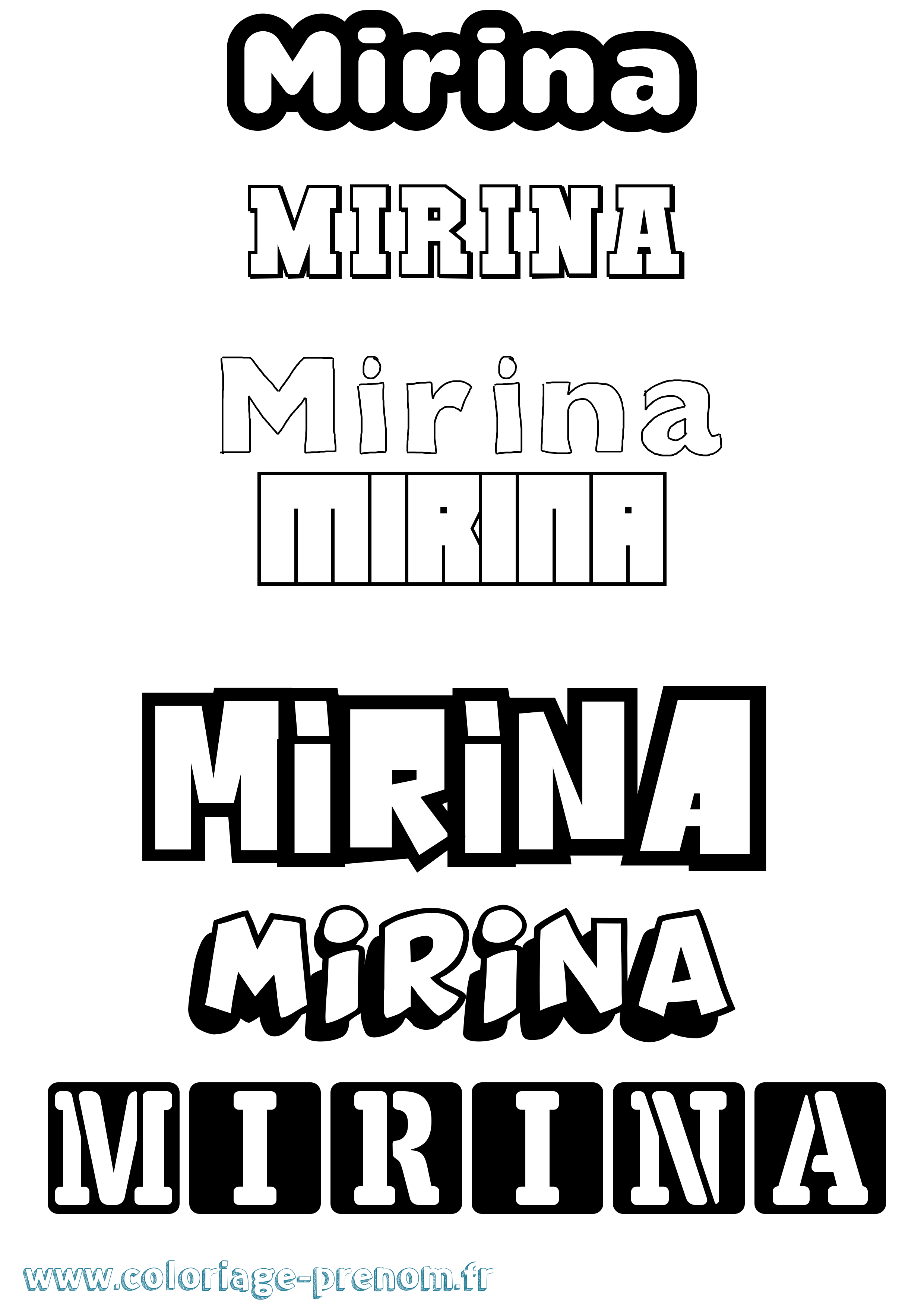 Coloriage Mirina Simple Coloriage prénom Mirina Simple