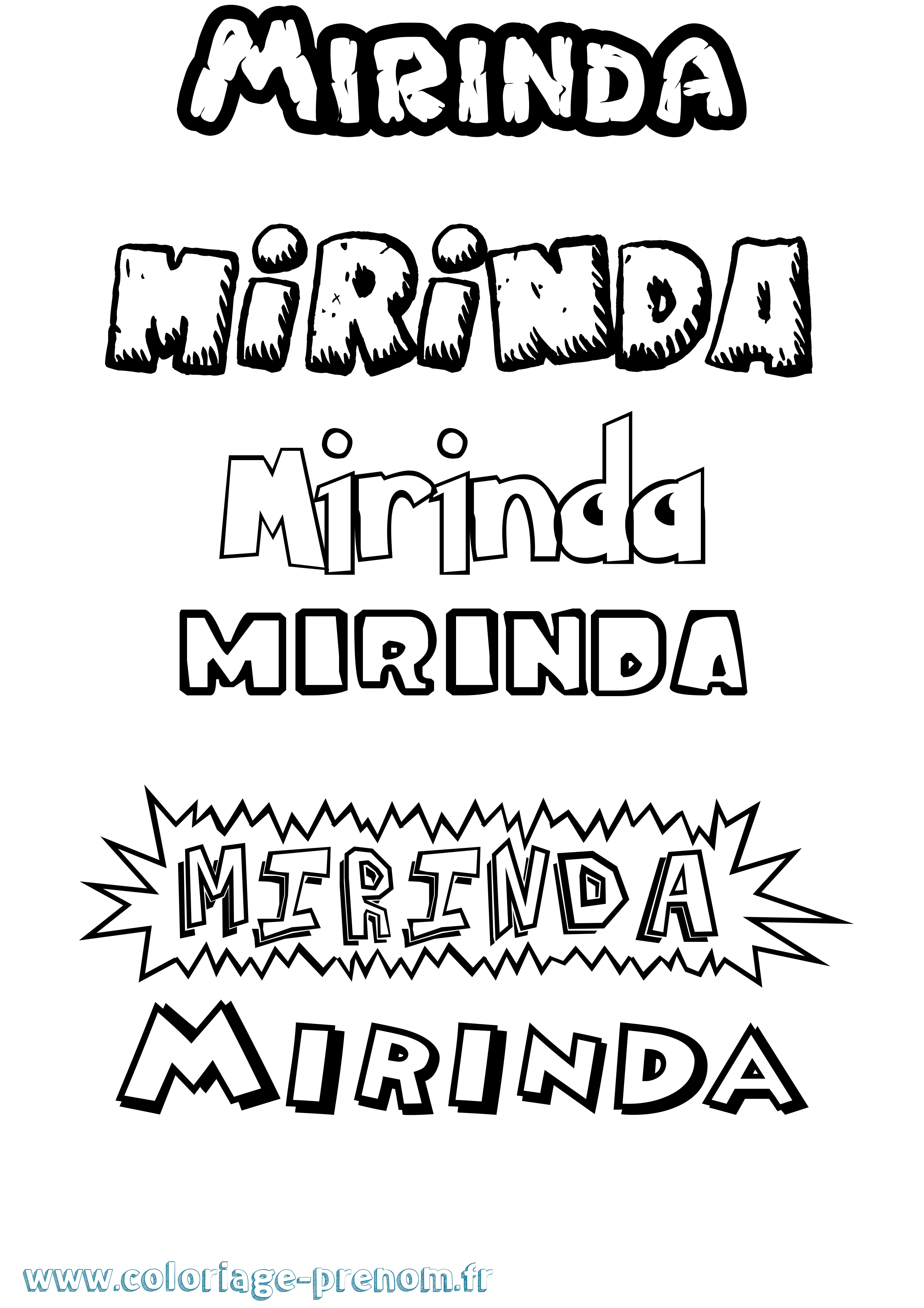 Coloriage Mirinda Dessin Animé Coloriage prénom Mirinda Dessin Animé