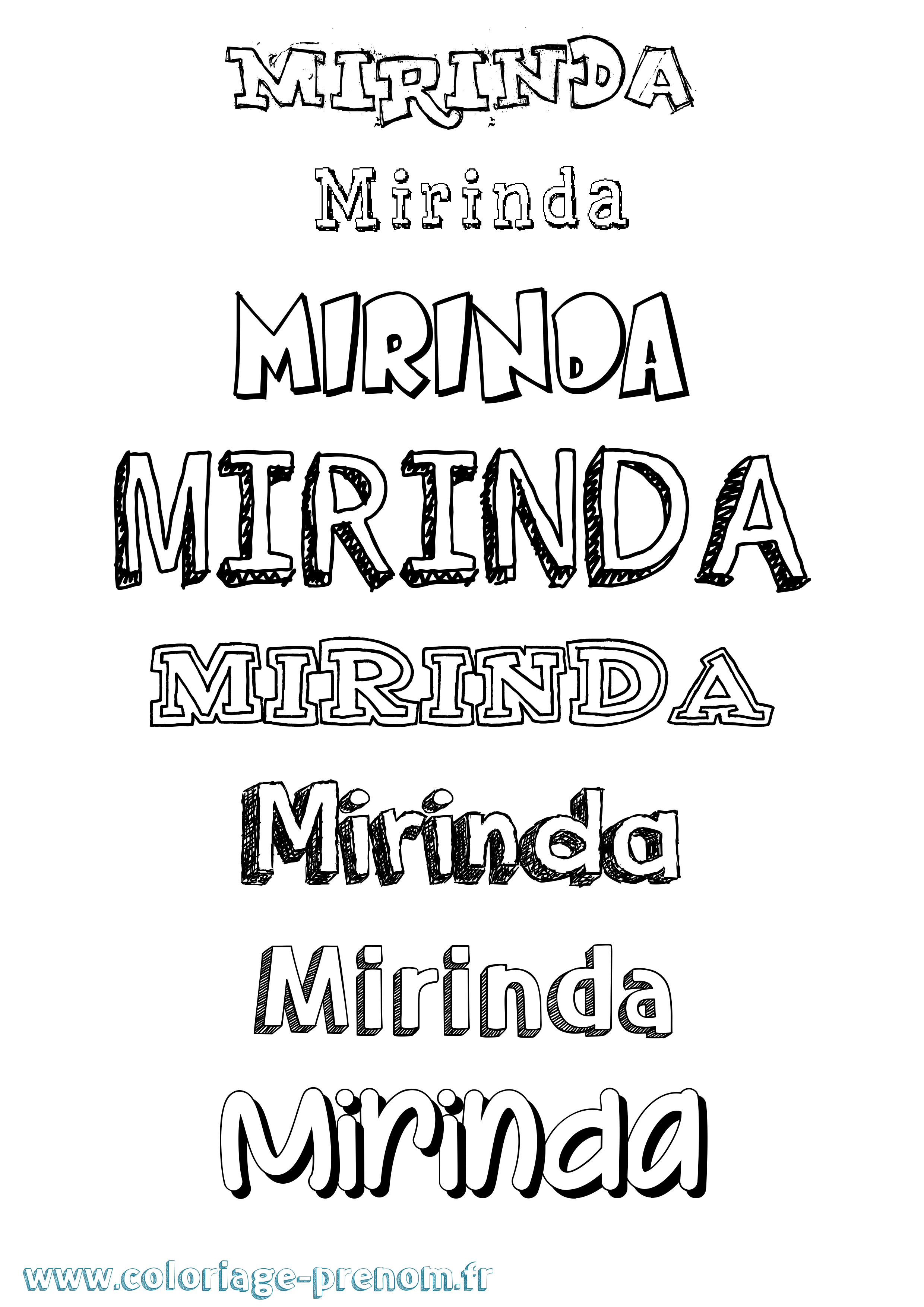 Coloriage Mirinda Dessiné Coloriage prénom Mirinda Dessiné