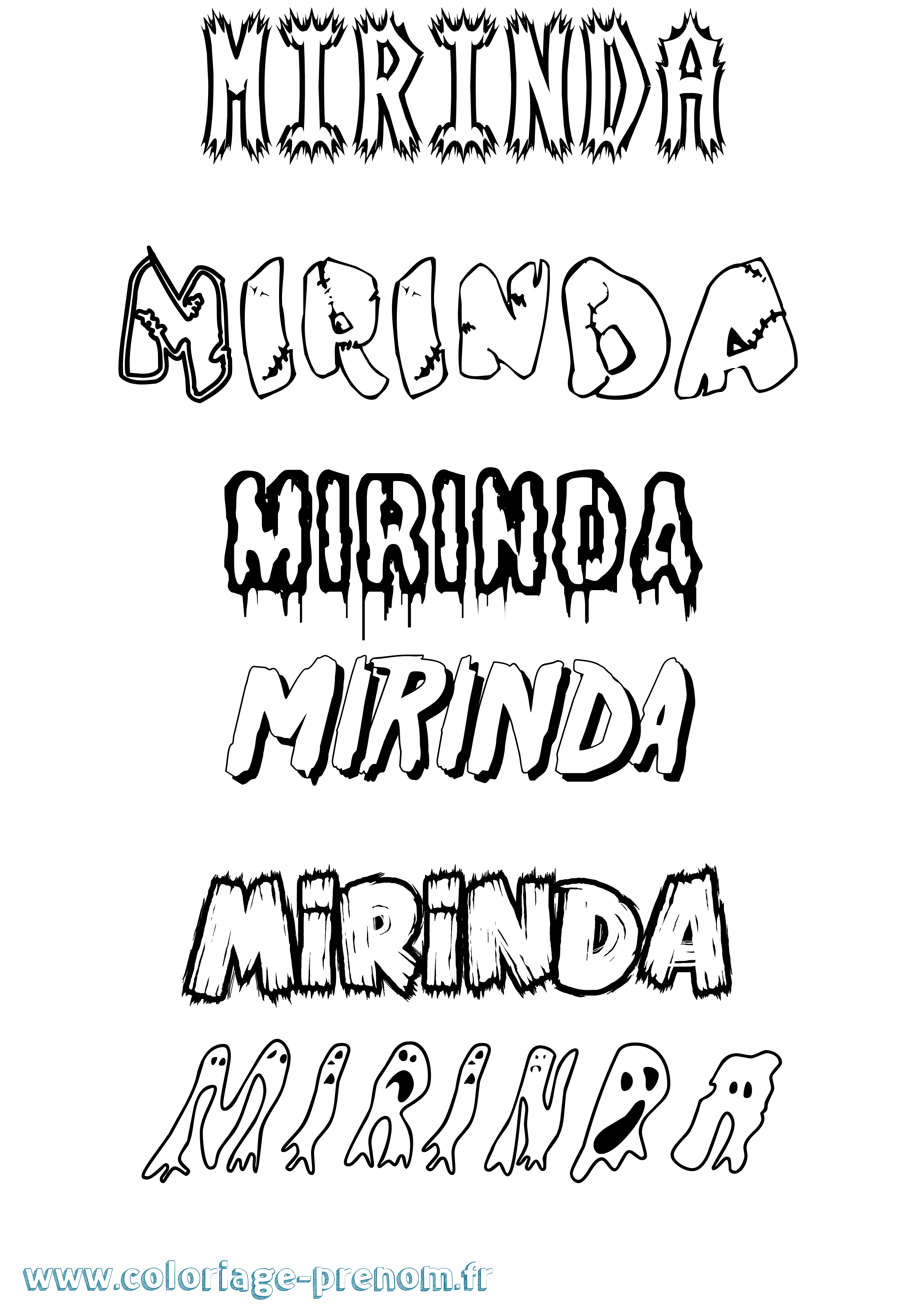 Coloriage Mirinda Frisson Coloriage prénom Mirinda Frisson