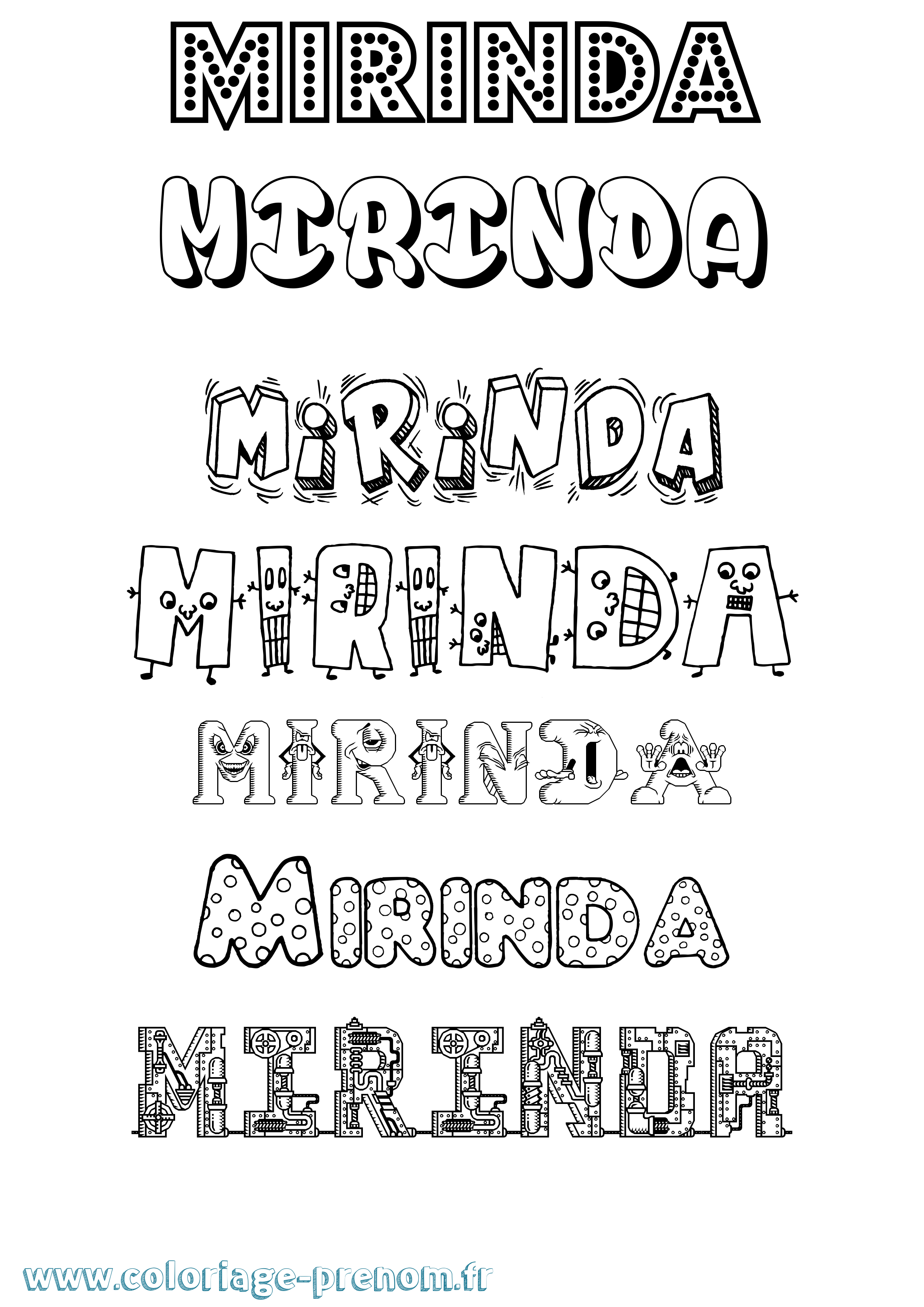 Coloriage Mirinda Fun Coloriage prénom Mirinda Fun