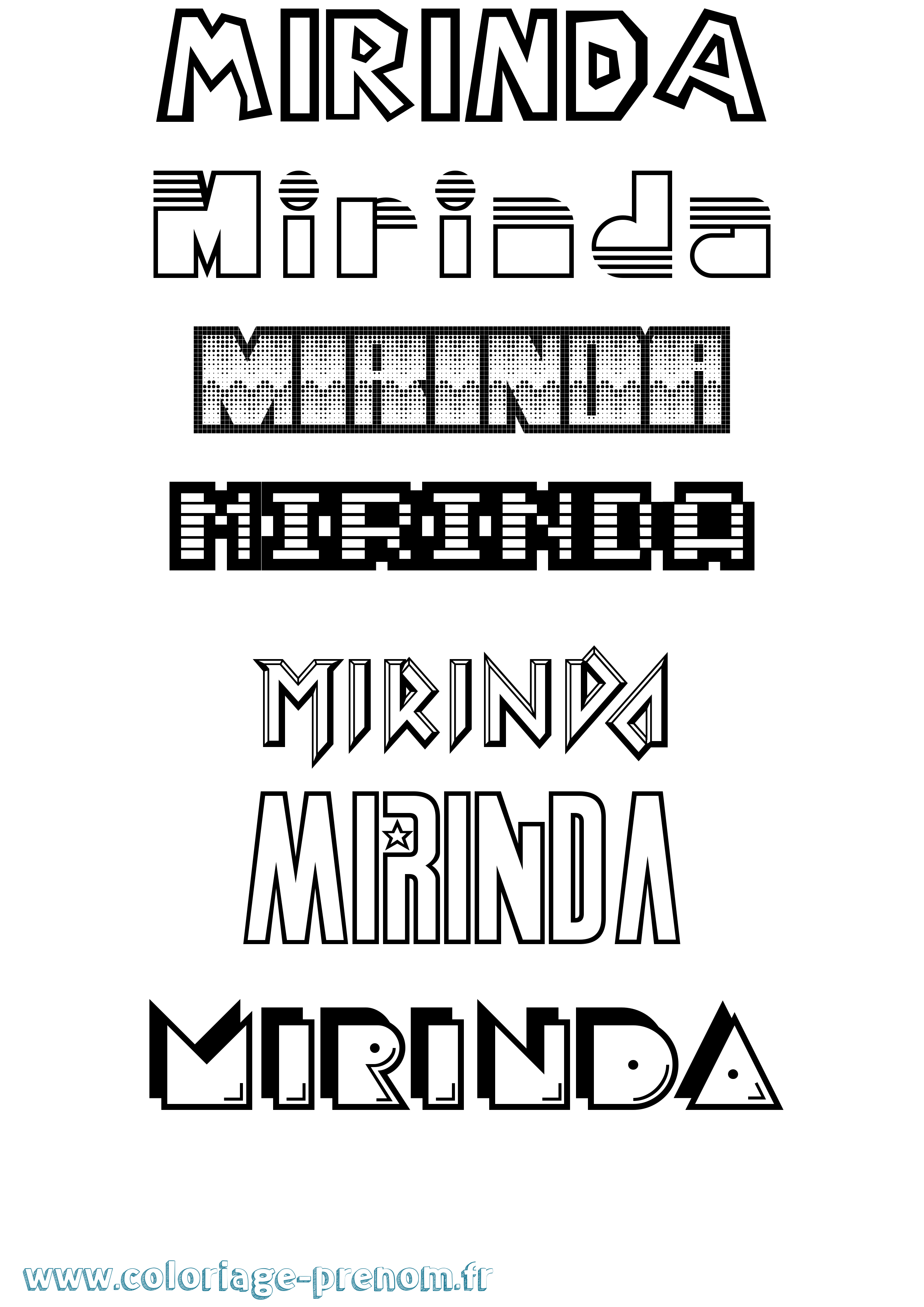 Coloriage Mirinda Jeux Vidéos Coloriage prénom Mirinda Jeux Vidéos