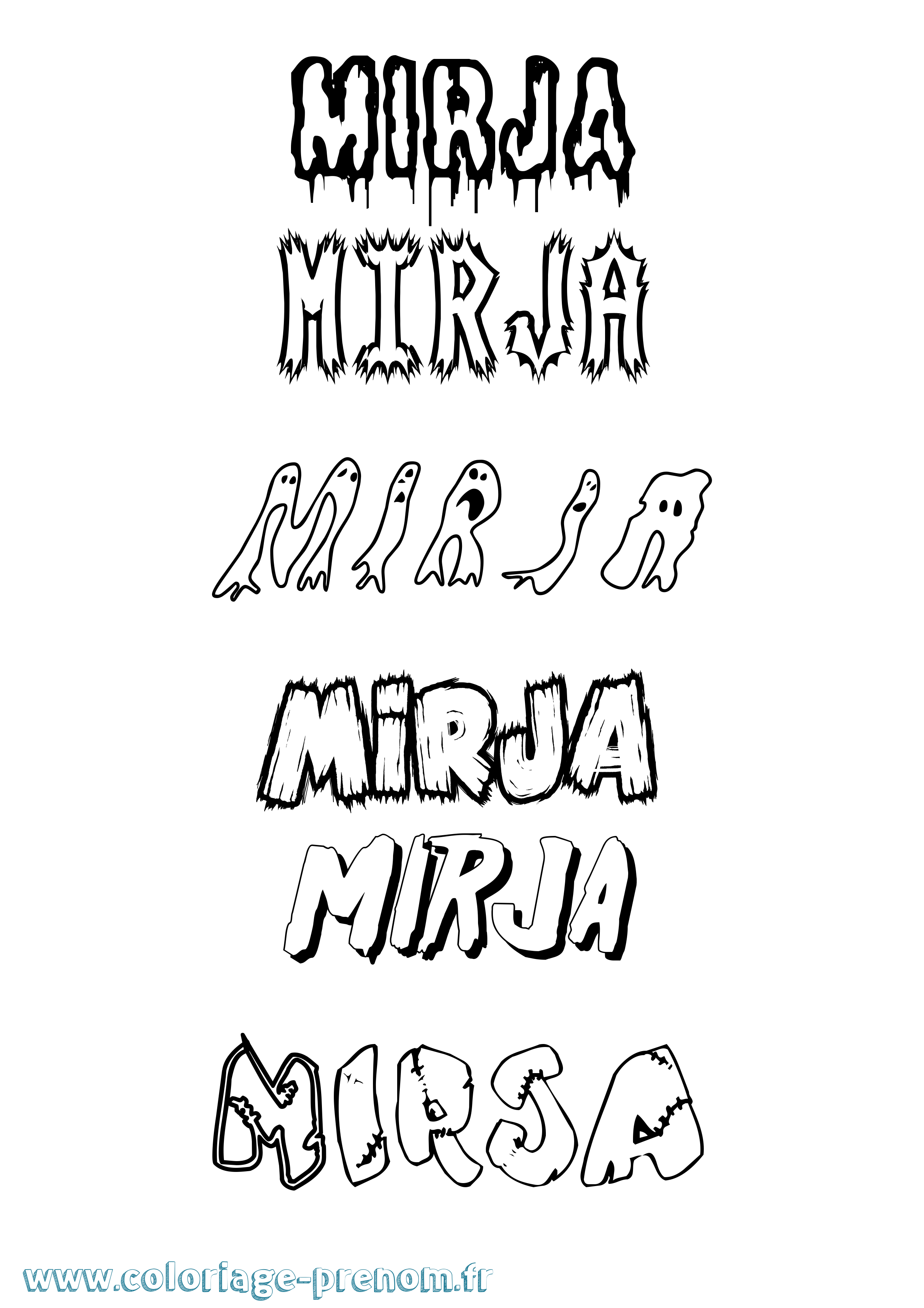 Coloriage Mirja Frisson Coloriage prénom Mirja Frisson