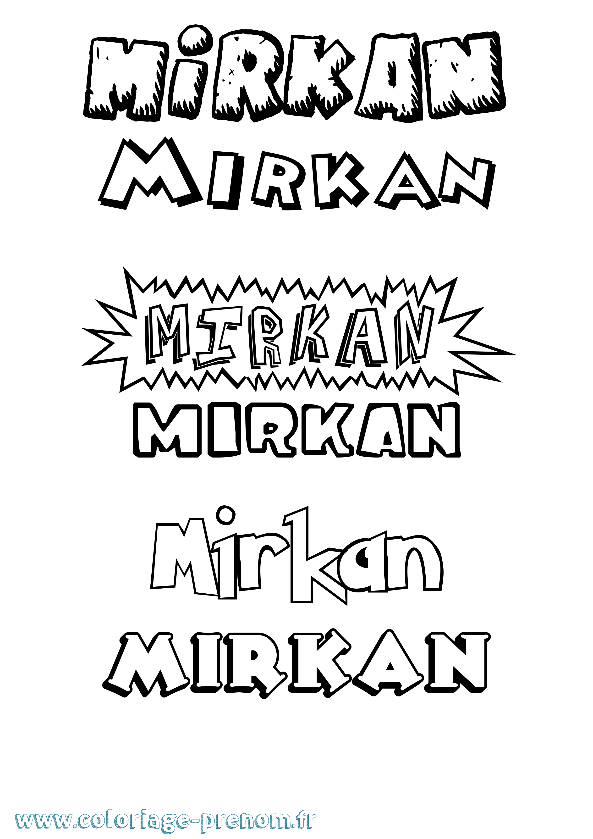 Coloriage Mirkan Dessin Animé Coloriage prénom Mirkan Dessin Animé
