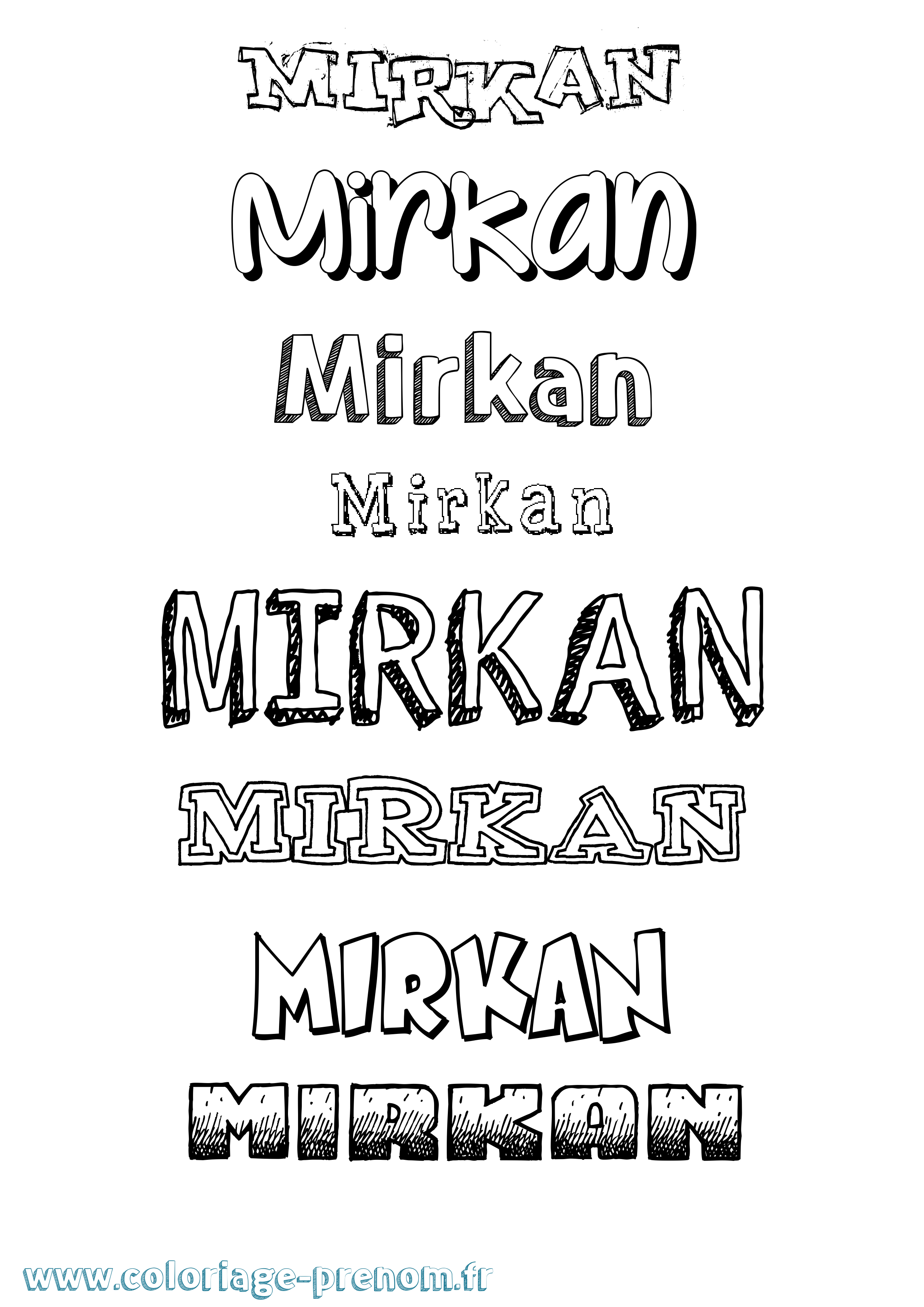 Coloriage Mirkan Dessiné Coloriage prénom Mirkan Dessiné