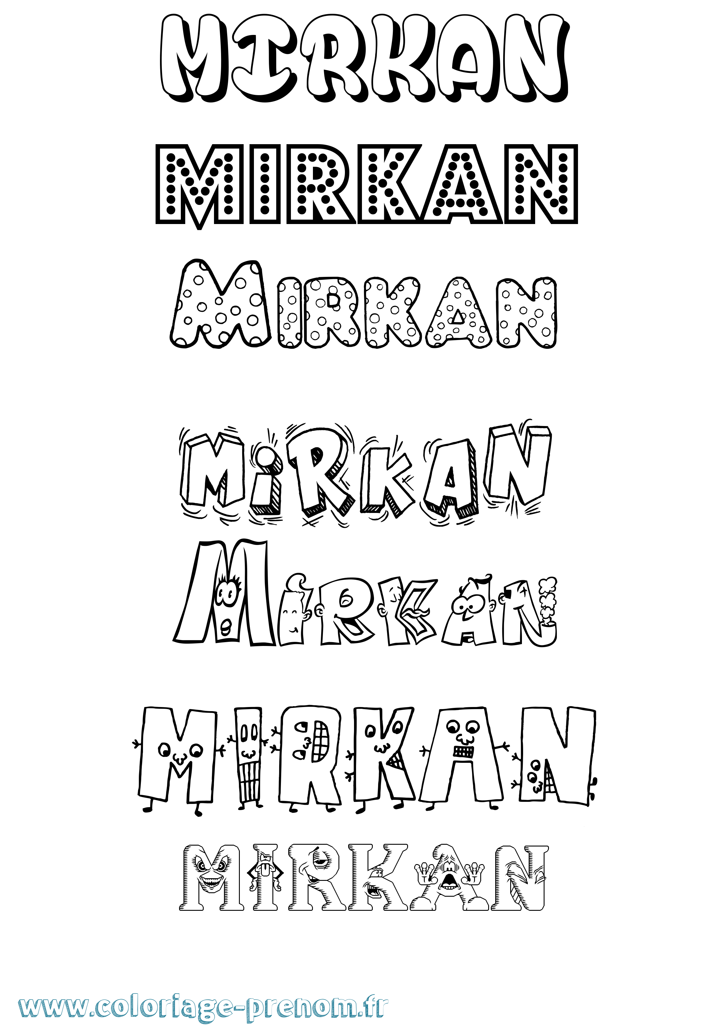 Coloriage Mirkan Fun Coloriage prénom Mirkan Fun