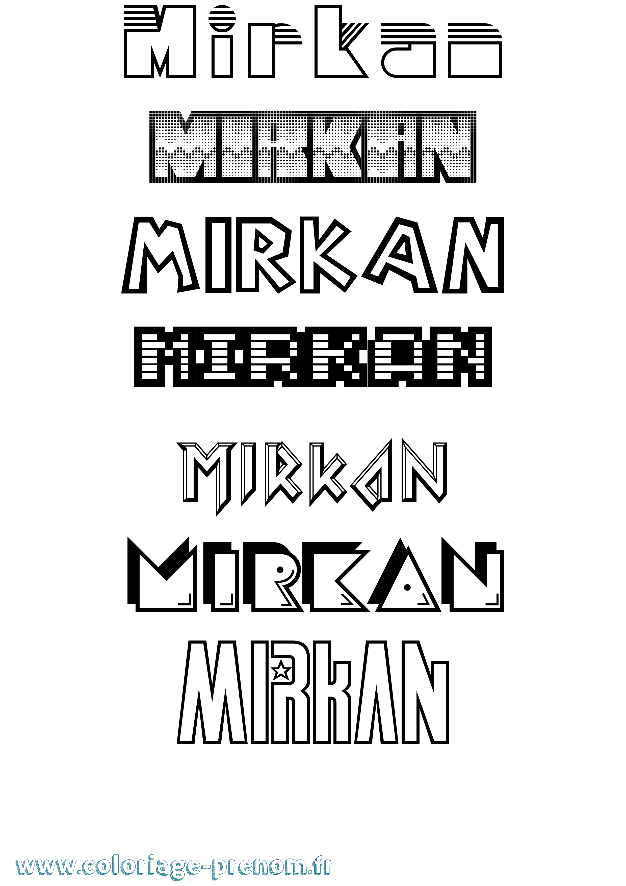 Coloriage Mirkan Jeux Vidéos Coloriage prénom Mirkan Jeux Vidéos
