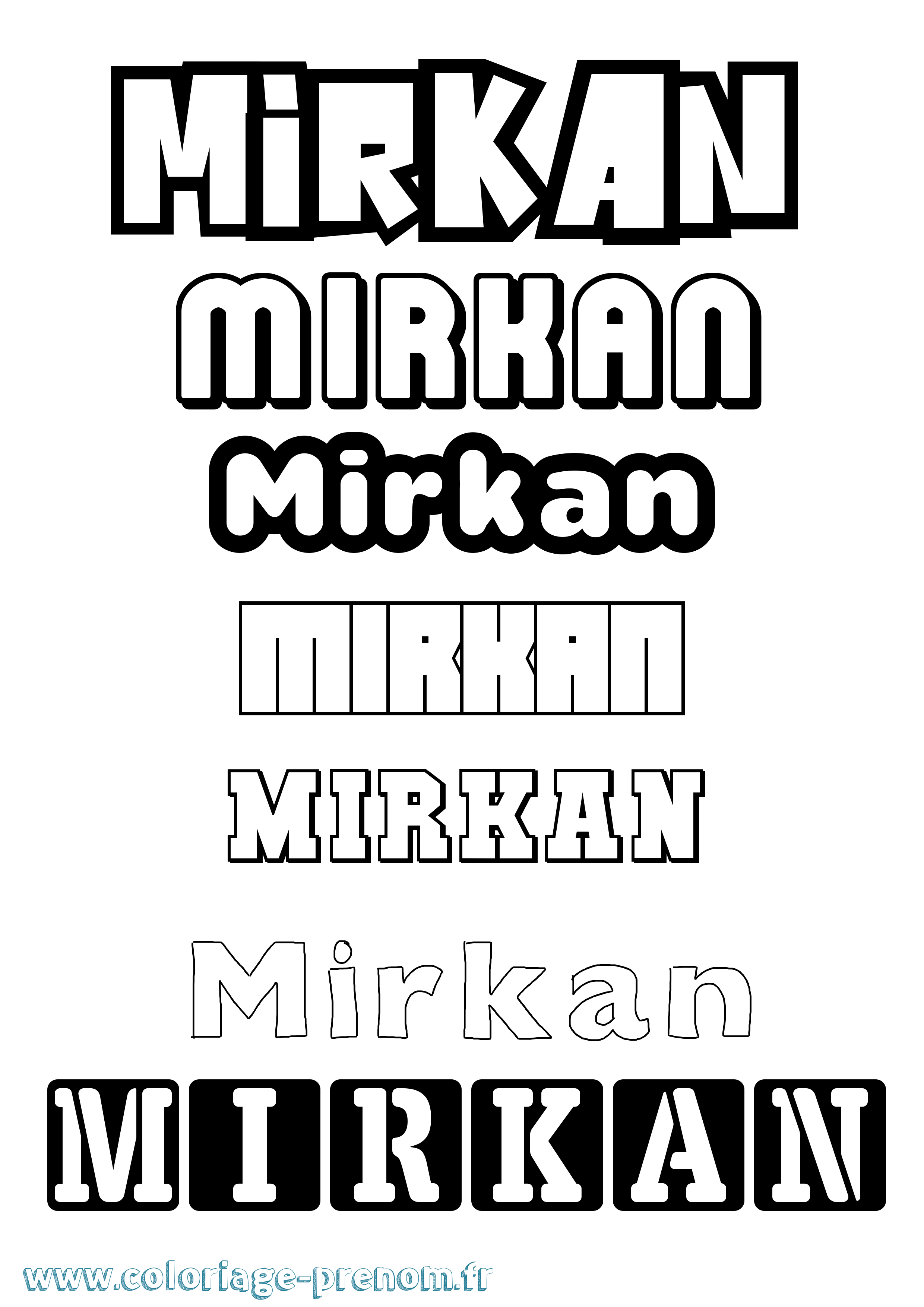 Coloriage Mirkan Simple Coloriage prénom Mirkan Simple