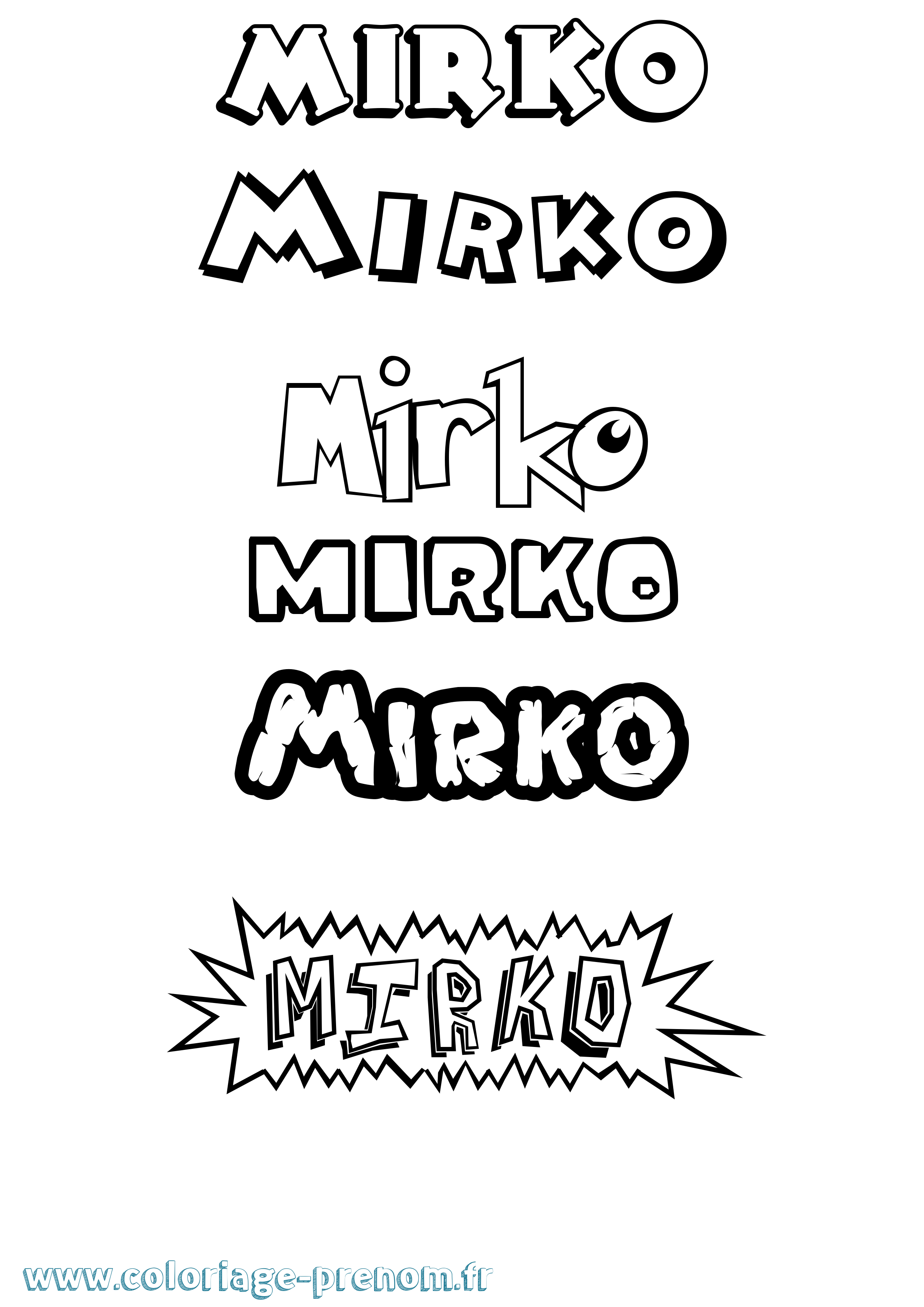 Coloriage Mirko Dessin Animé Coloriage prénom Mirko Dessin Animé