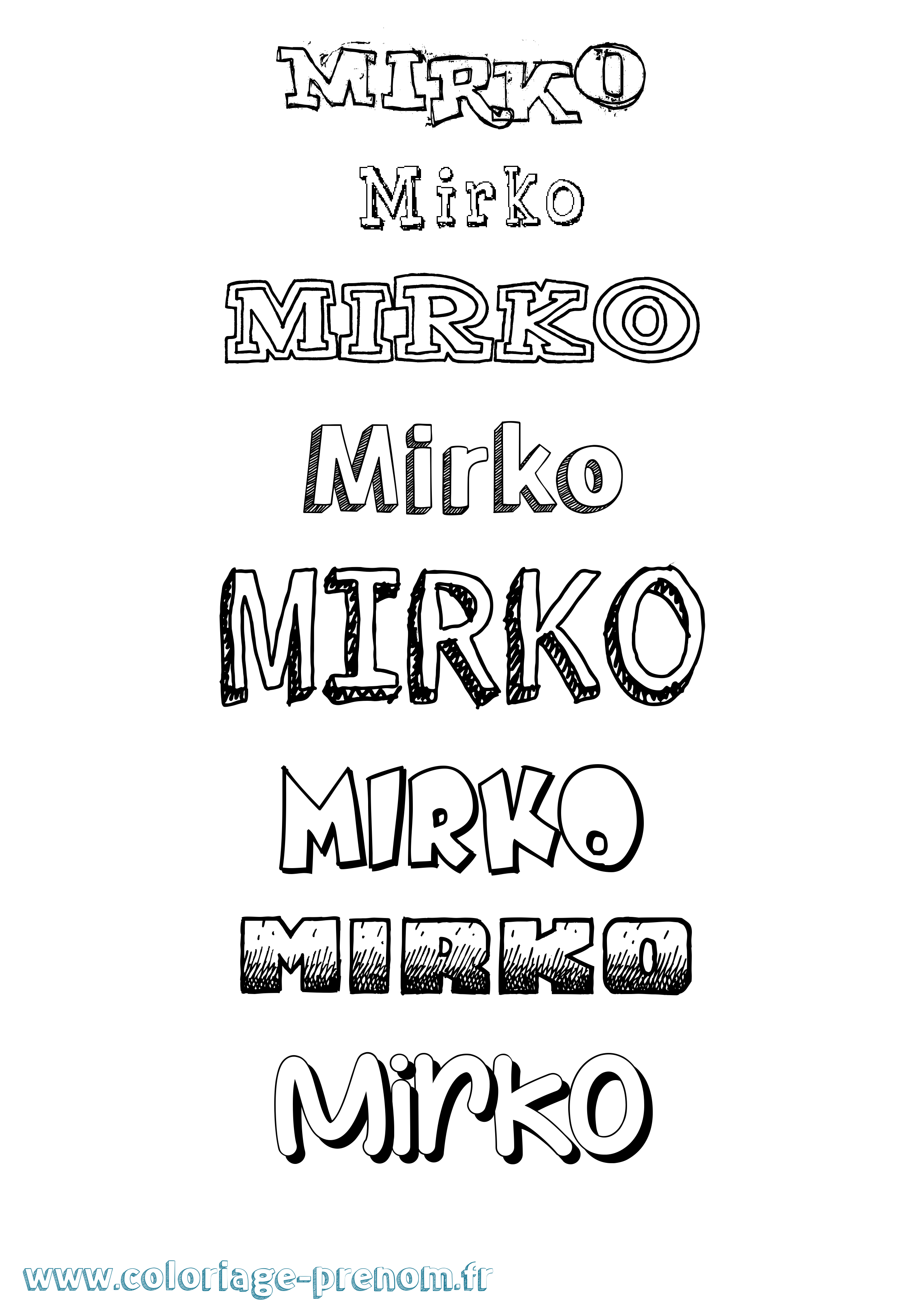 Coloriage Mirko Dessiné Coloriage prénom Mirko Dessiné