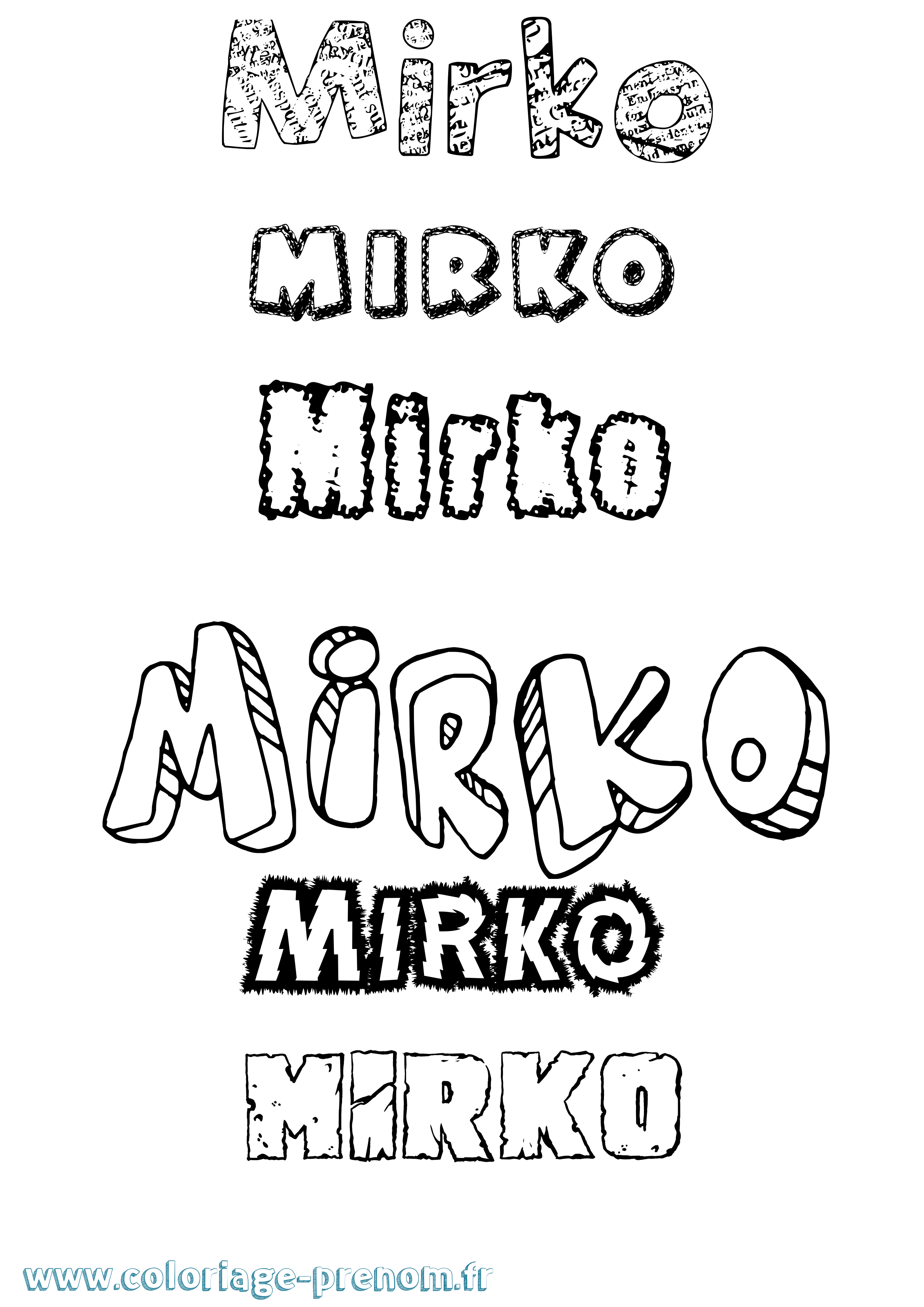 Coloriage Mirko Destructuré Coloriage prénom Mirko Destructuré
