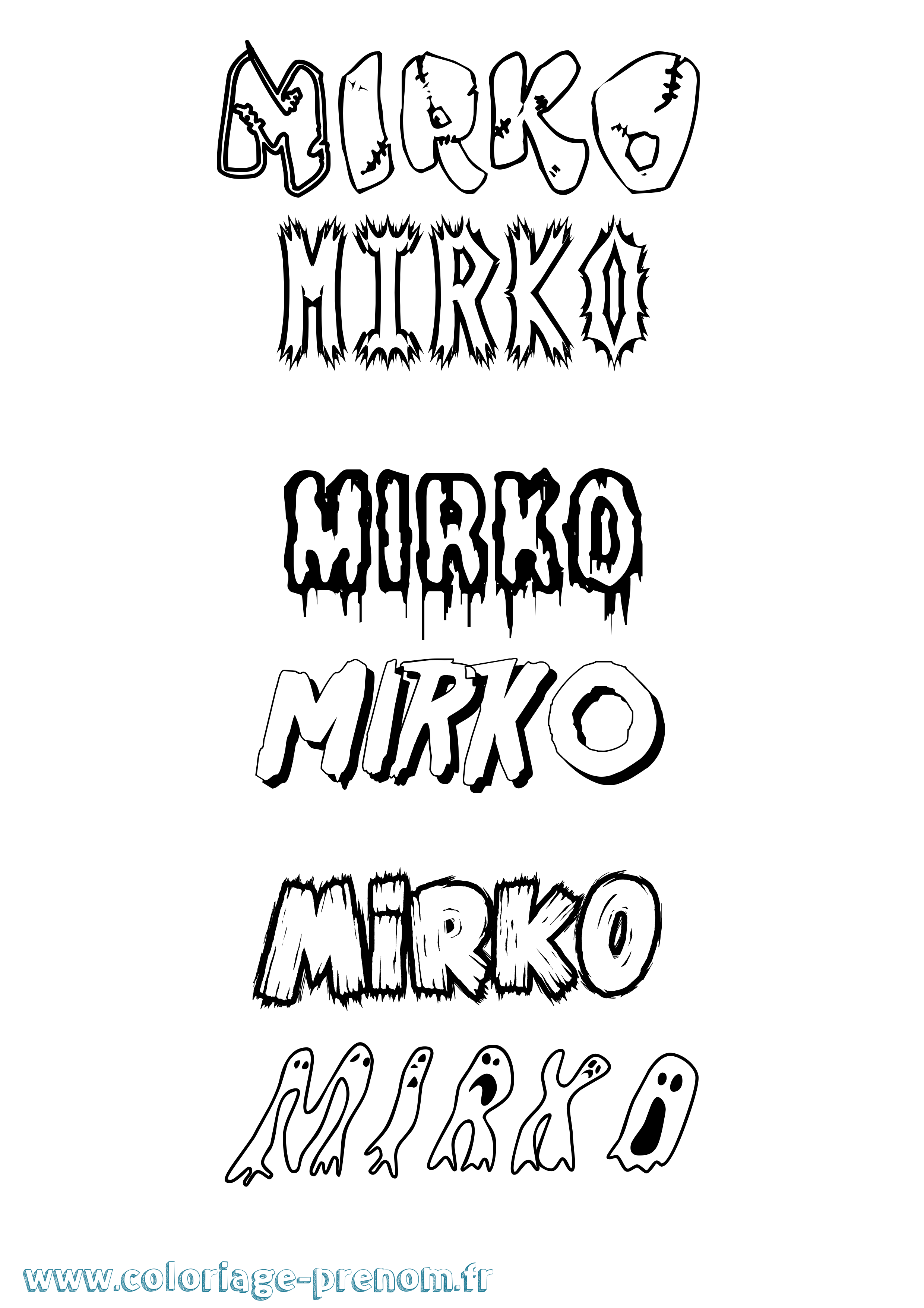 Coloriage Mirko Frisson Coloriage prénom Mirko Frisson