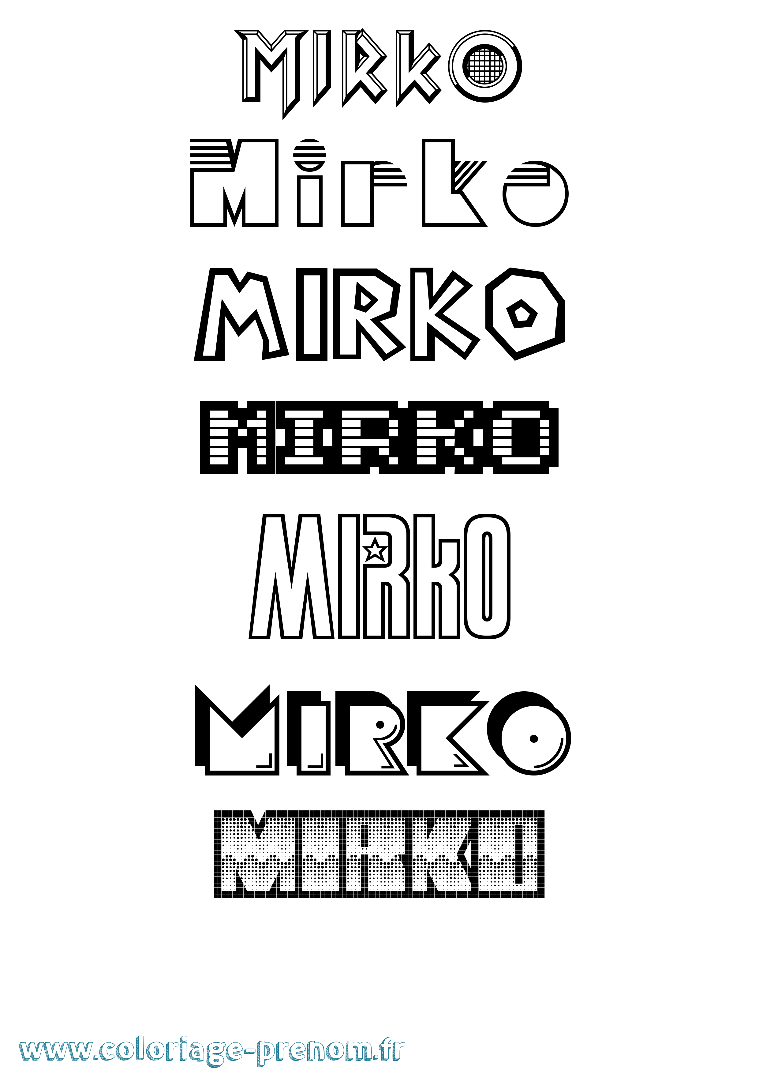 Coloriage Mirko Jeux Vidéos Coloriage prénom Mirko Jeux Vidéos