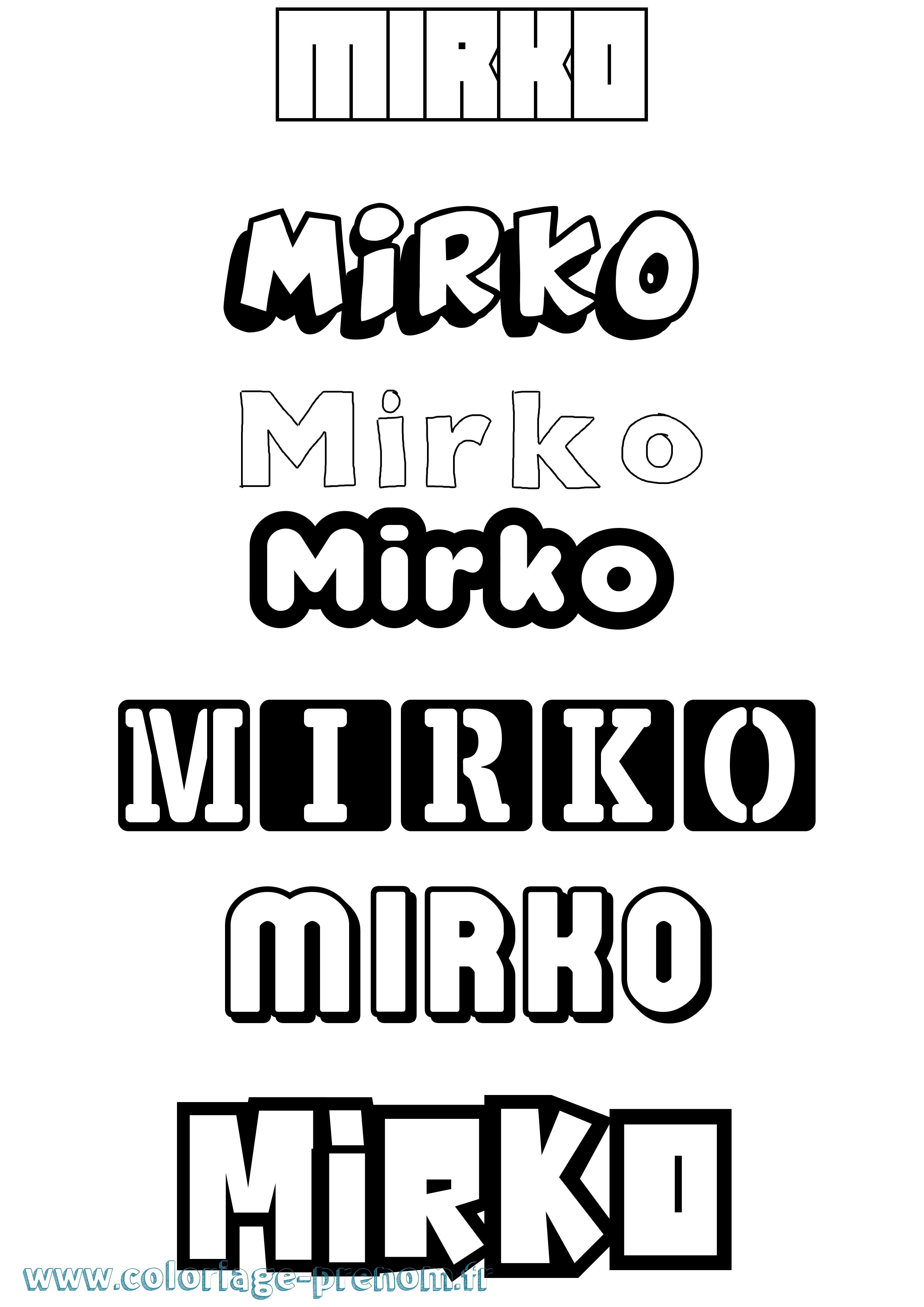 Coloriage Mirko Simple Coloriage prénom Mirko Simple