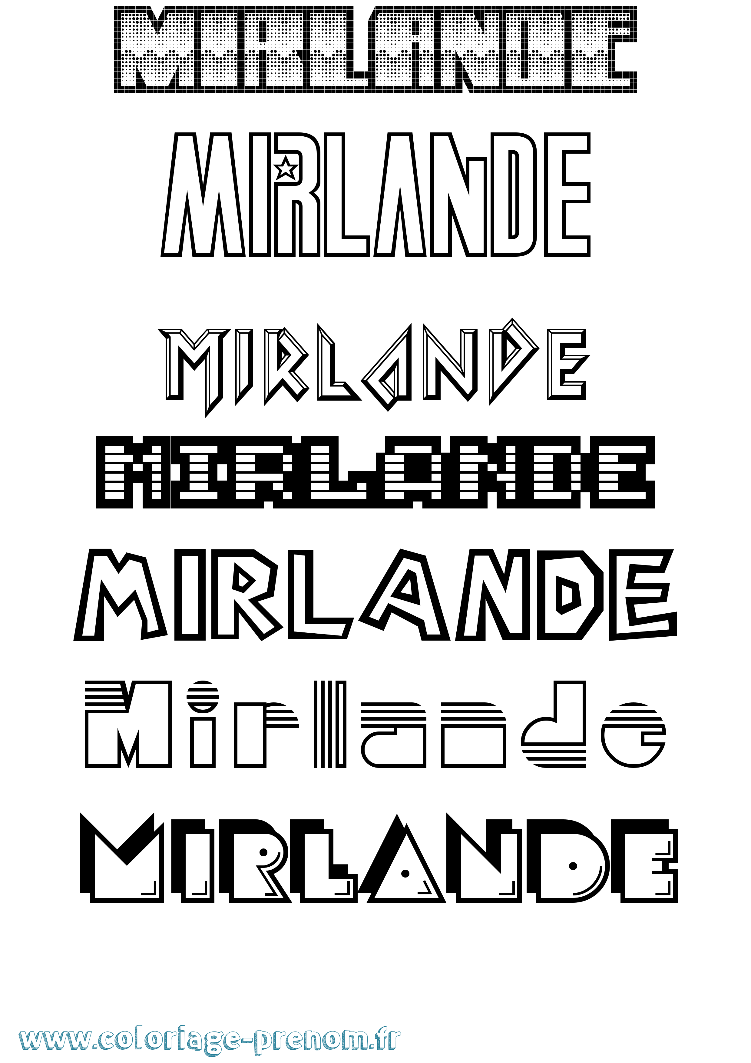 Coloriage Mirlande Jeux Vidéos Coloriage prénom Mirlande Jeux Vidéos
