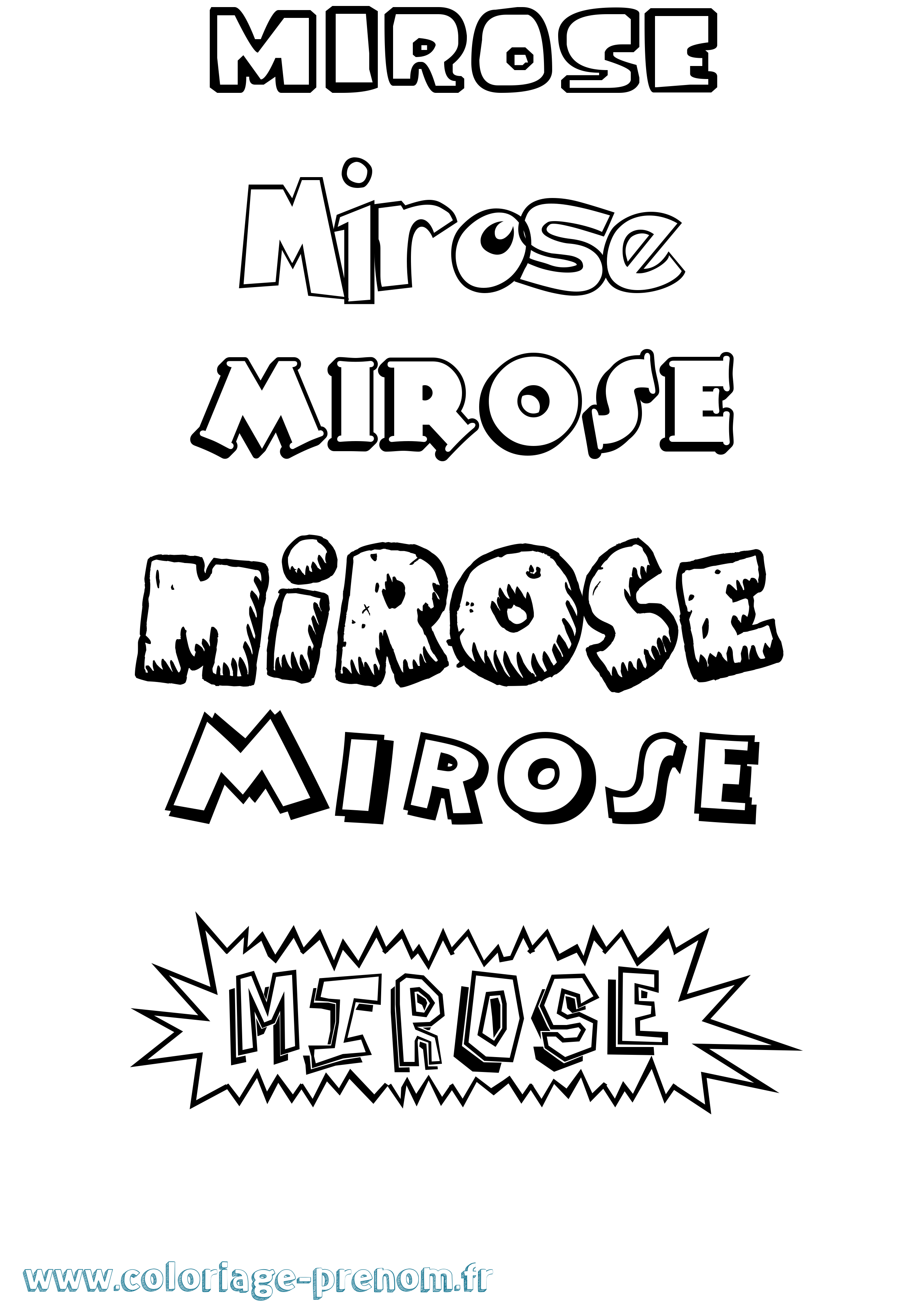 Coloriage Mirose Dessin Animé Coloriage prénom Mirose Dessin Animé