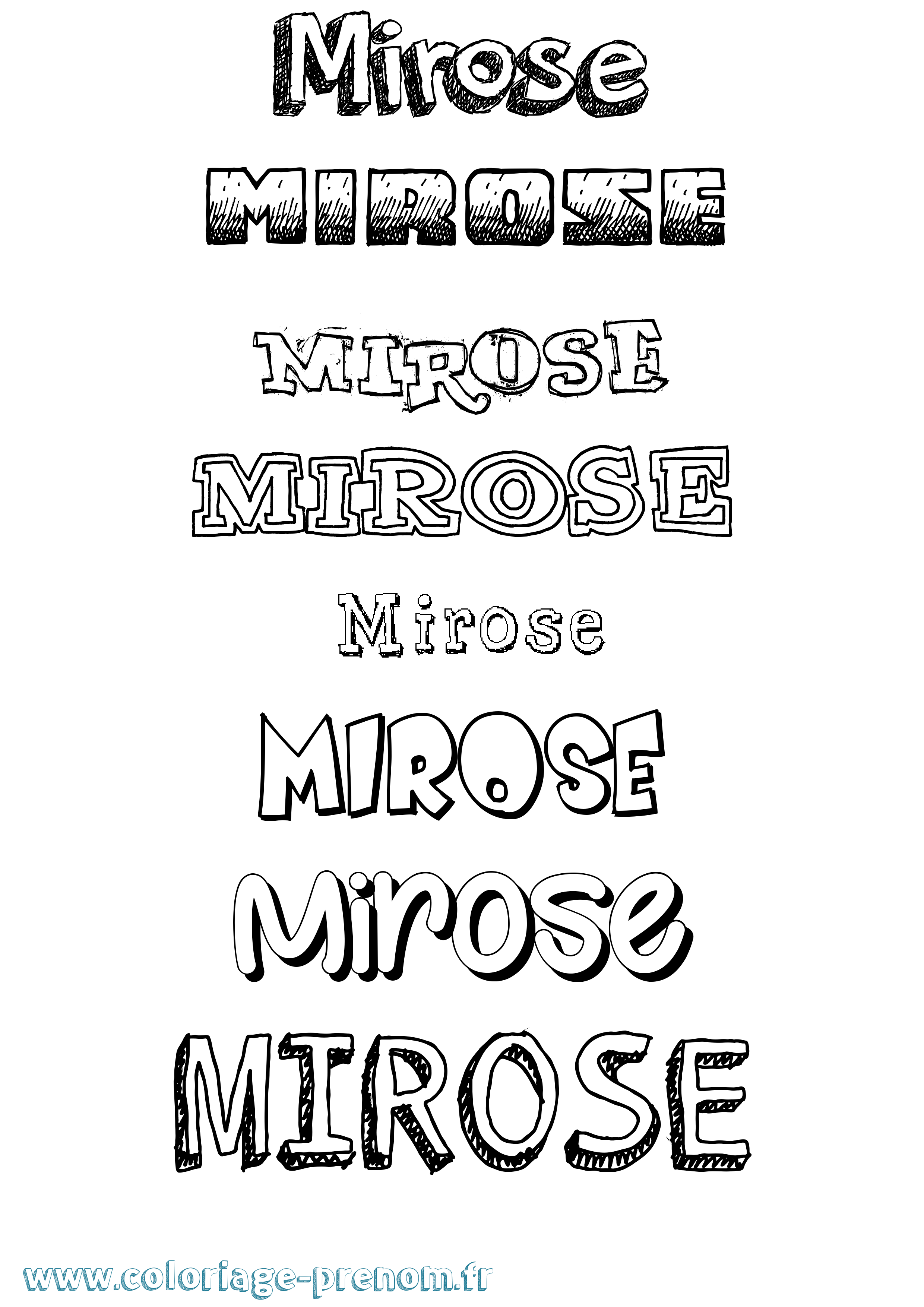 Coloriage Mirose Dessiné Coloriage prénom Mirose Dessiné