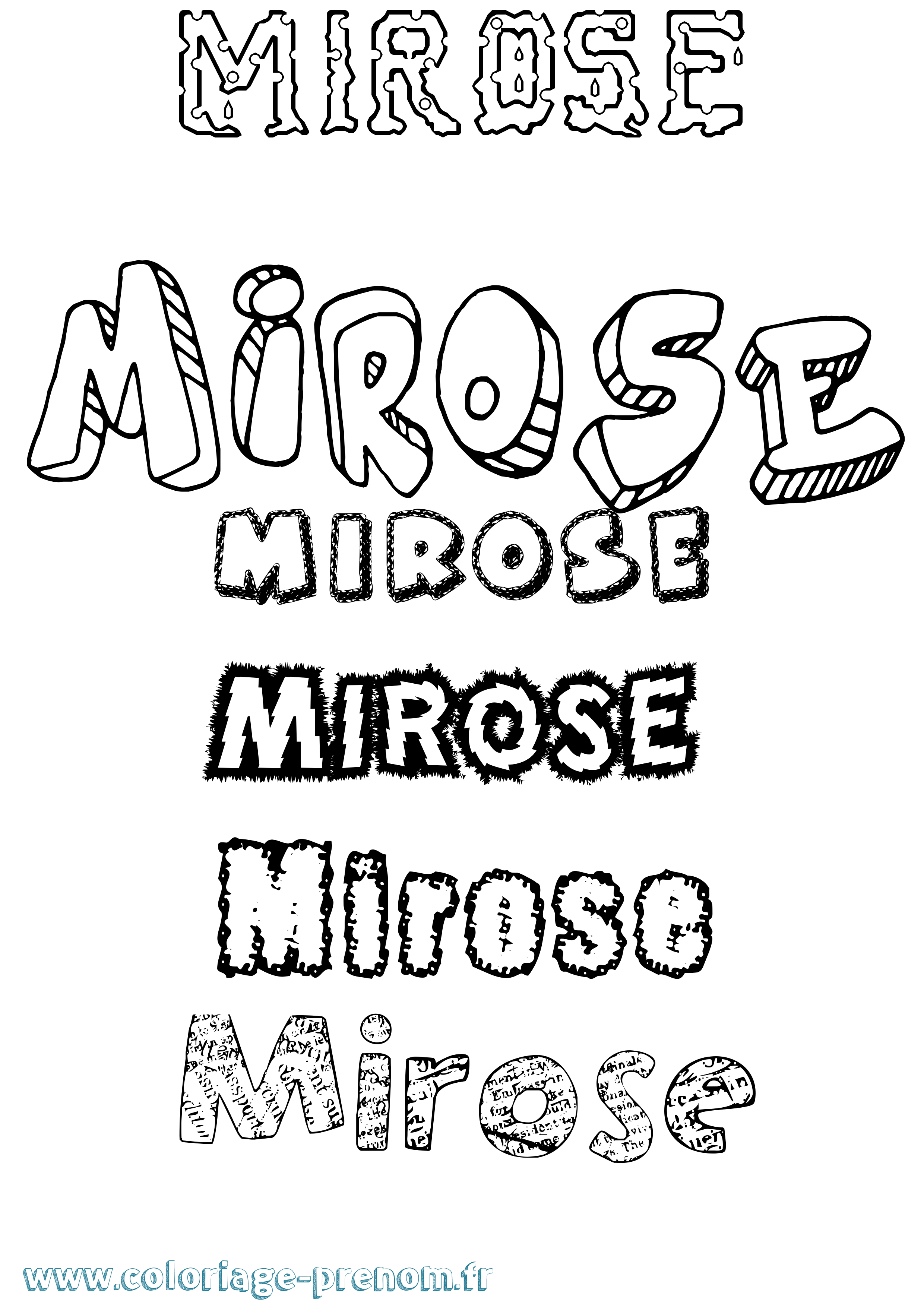Coloriage Mirose Destructuré Coloriage prénom Mirose Destructuré