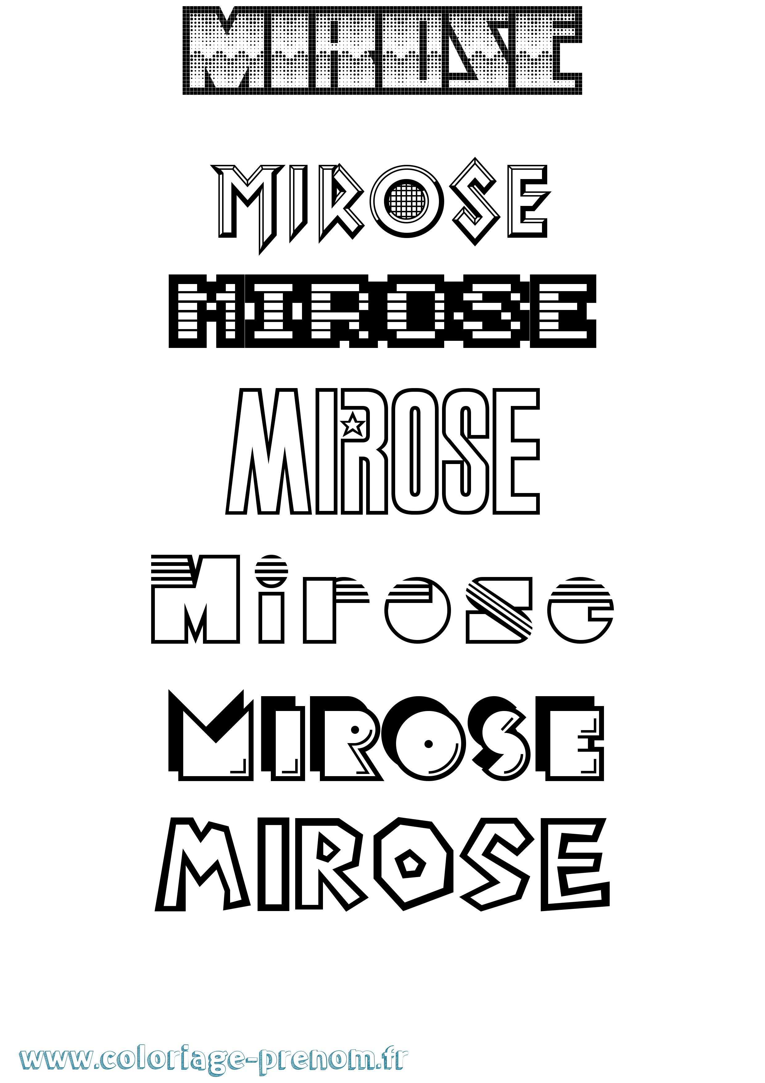 Coloriage Mirose Jeux Vidéos Coloriage prénom Mirose Jeux Vidéos