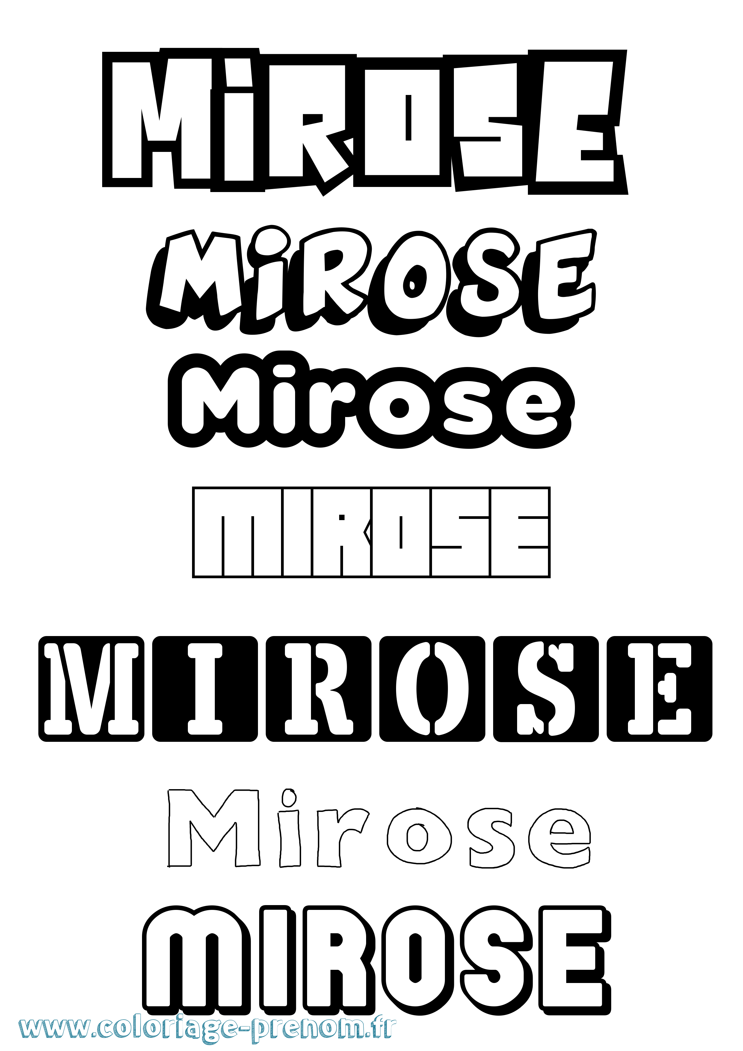 Coloriage Mirose Simple Coloriage prénom Mirose Simple