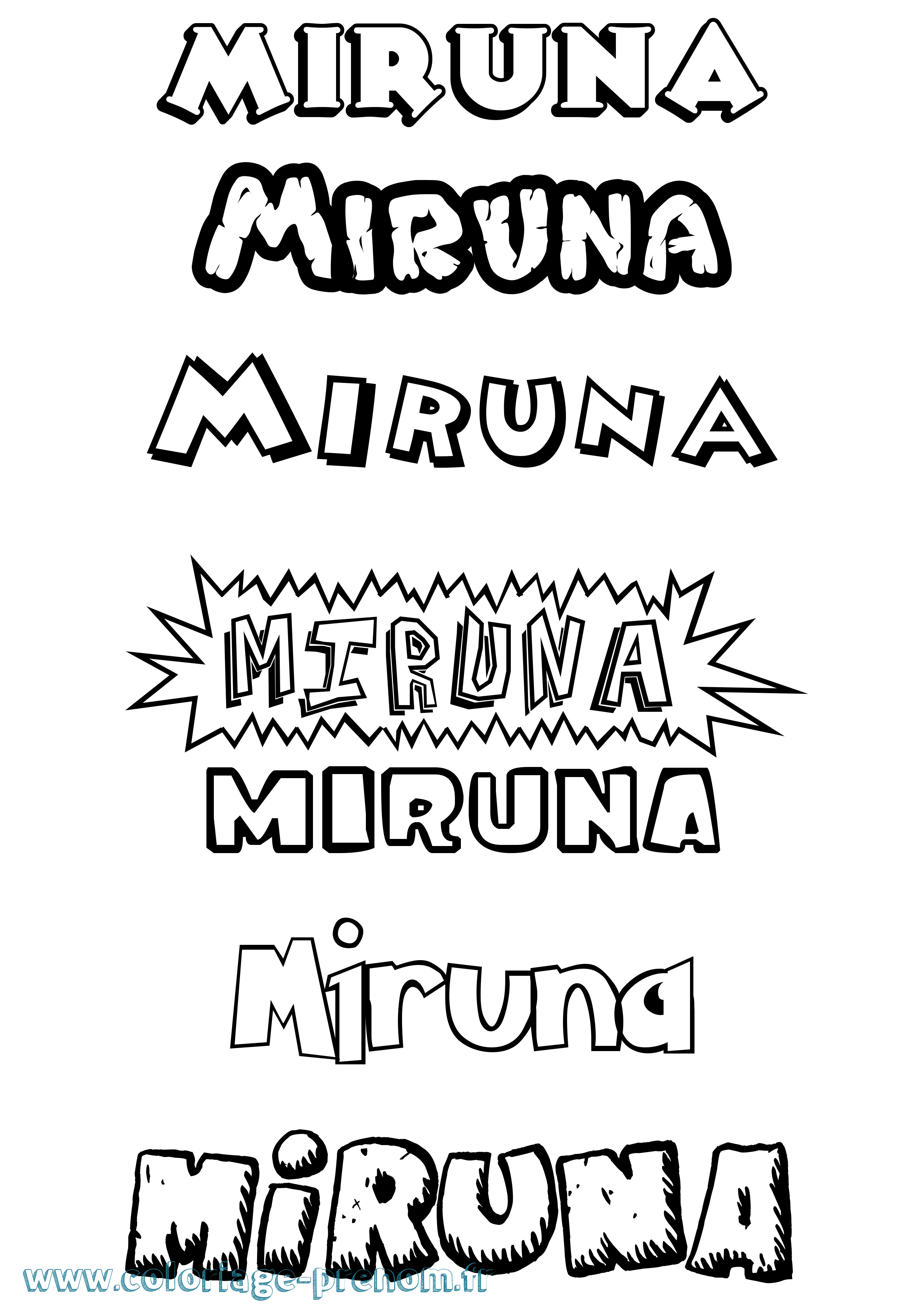 Coloriage Miruna Dessin Animé Coloriage prénom Miruna Dessin Animé
