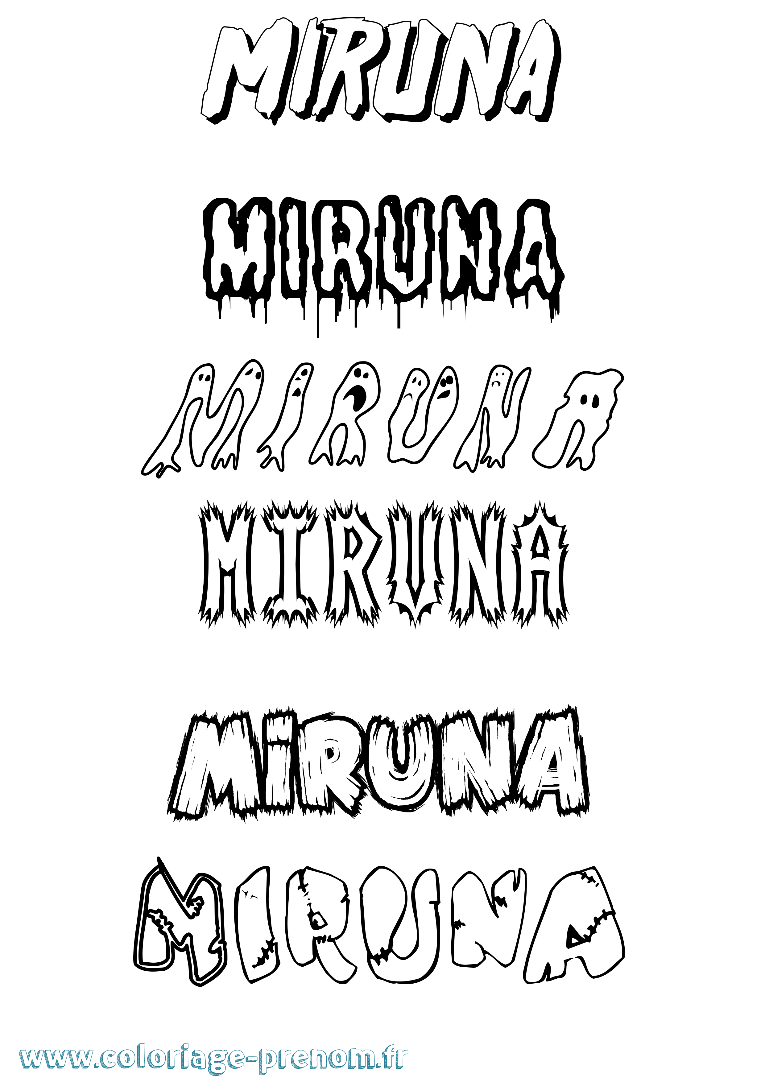 Coloriage Miruna Frisson Coloriage prénom Miruna Frisson