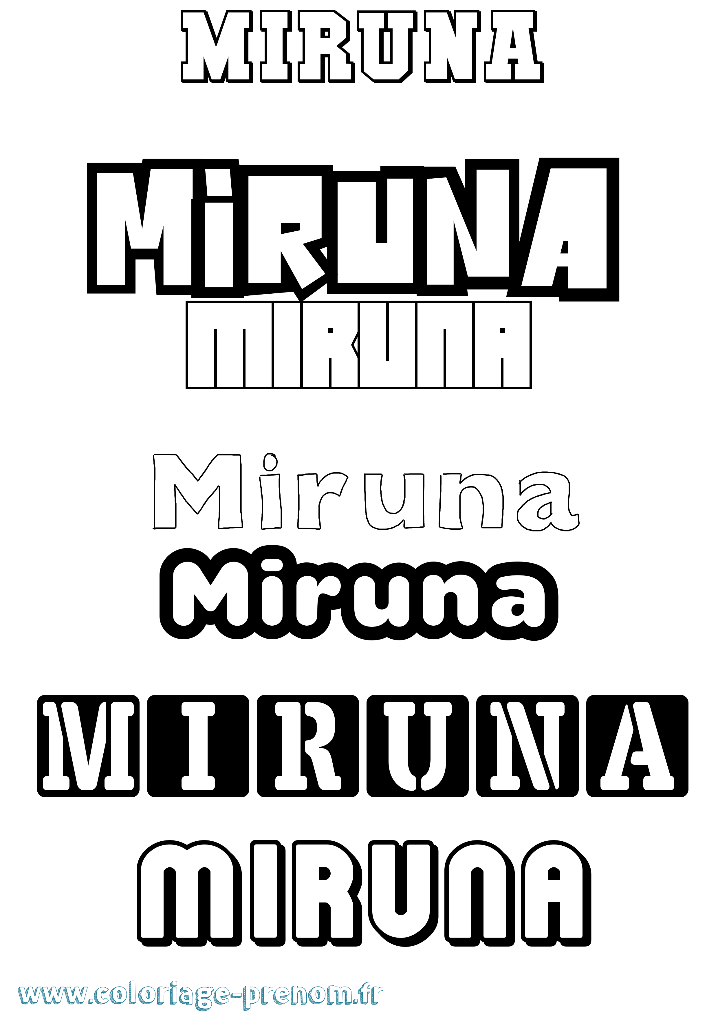 Coloriage Miruna Simple Coloriage prénom Miruna Simple