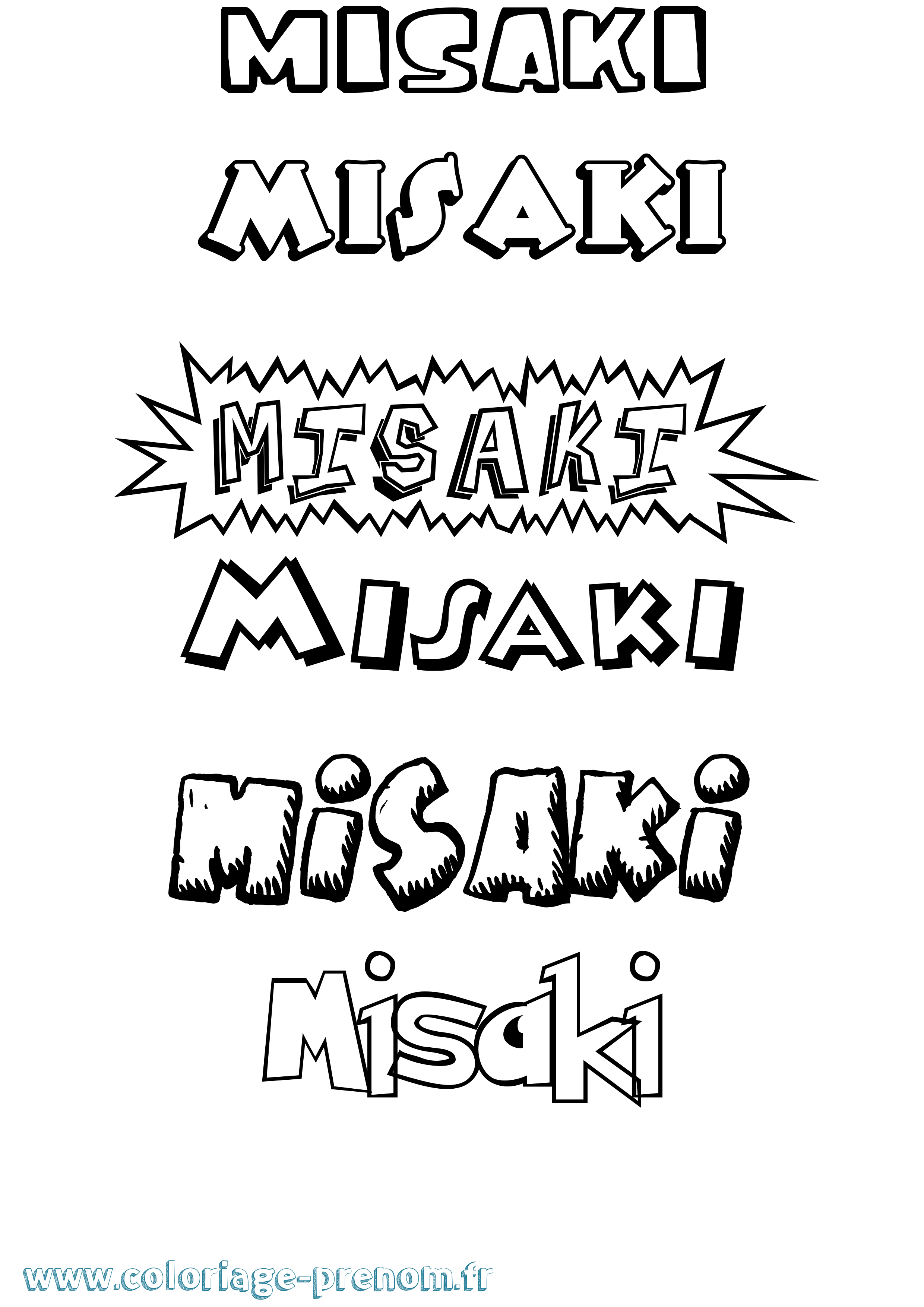 Coloriage Misaki Dessin Animé Coloriage prénom Misaki Dessin Animé