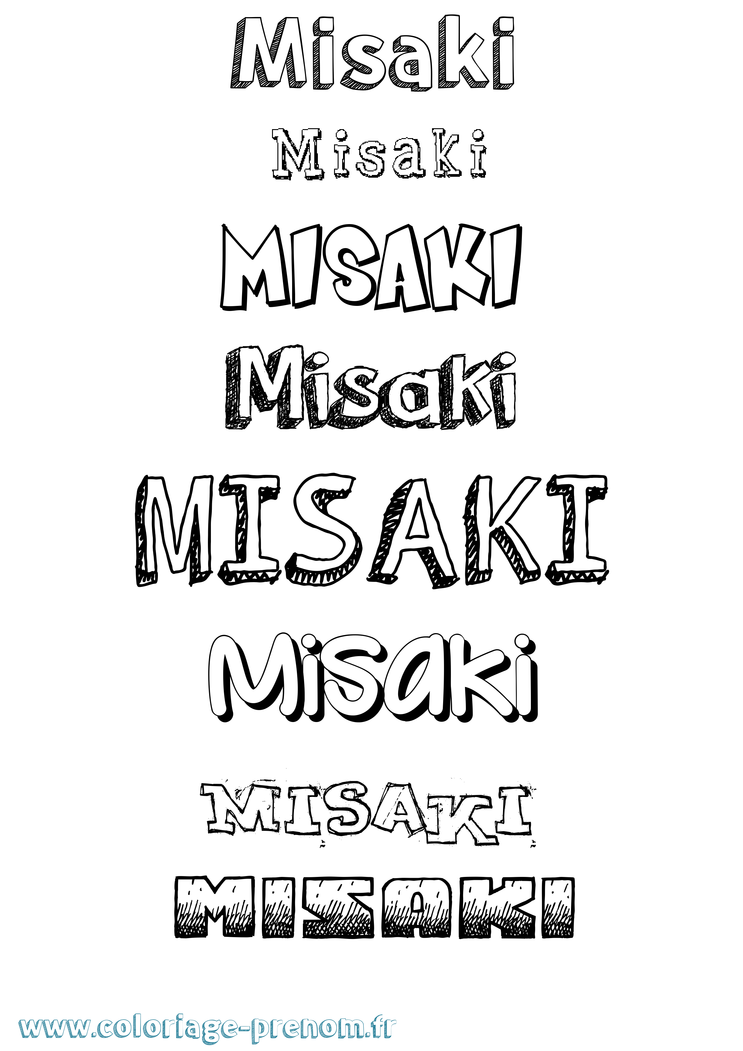 Coloriage Misaki Dessiné Coloriage prénom Misaki Dessiné