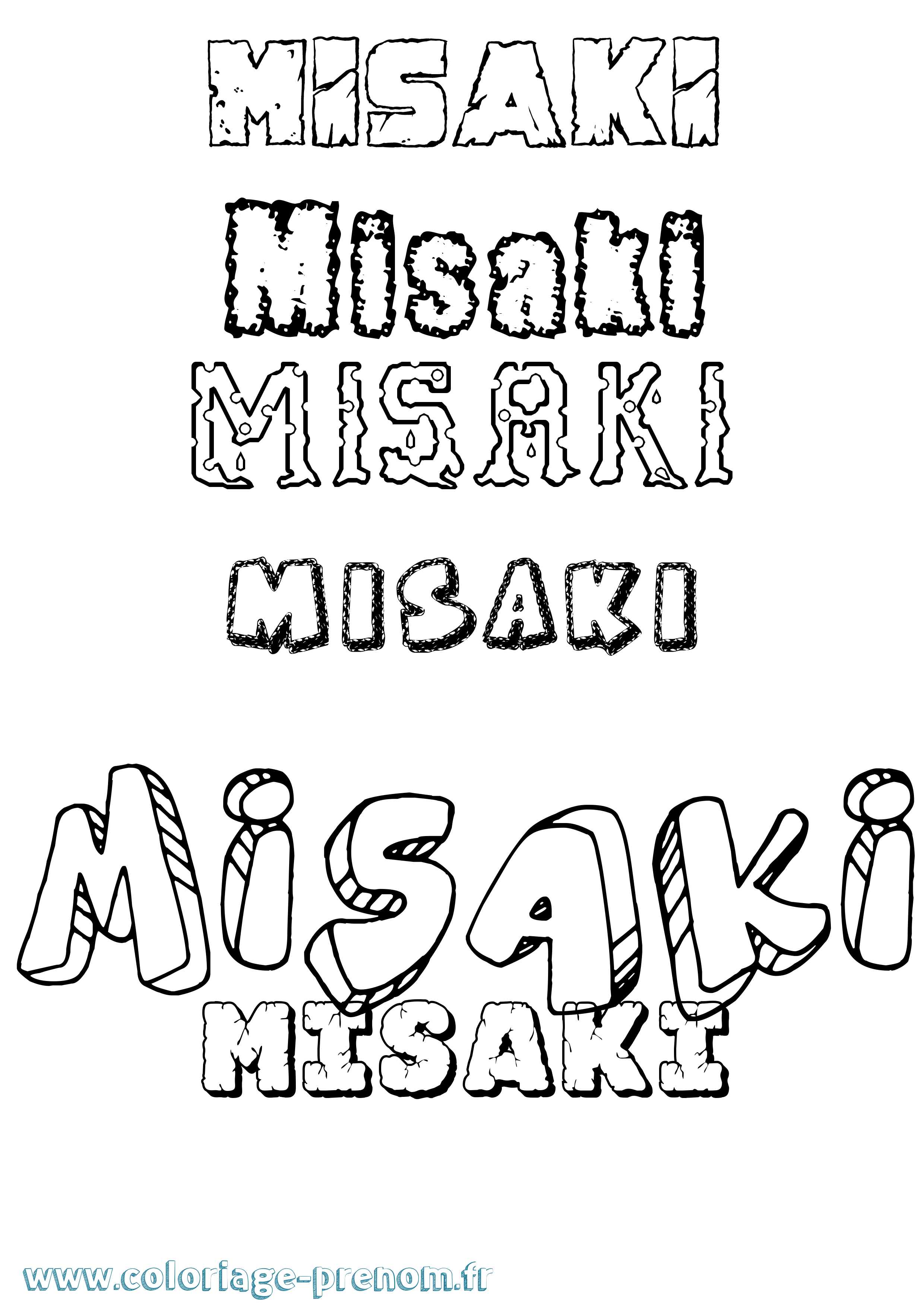 Coloriage Misaki Destructuré Coloriage prénom Misaki Destructuré