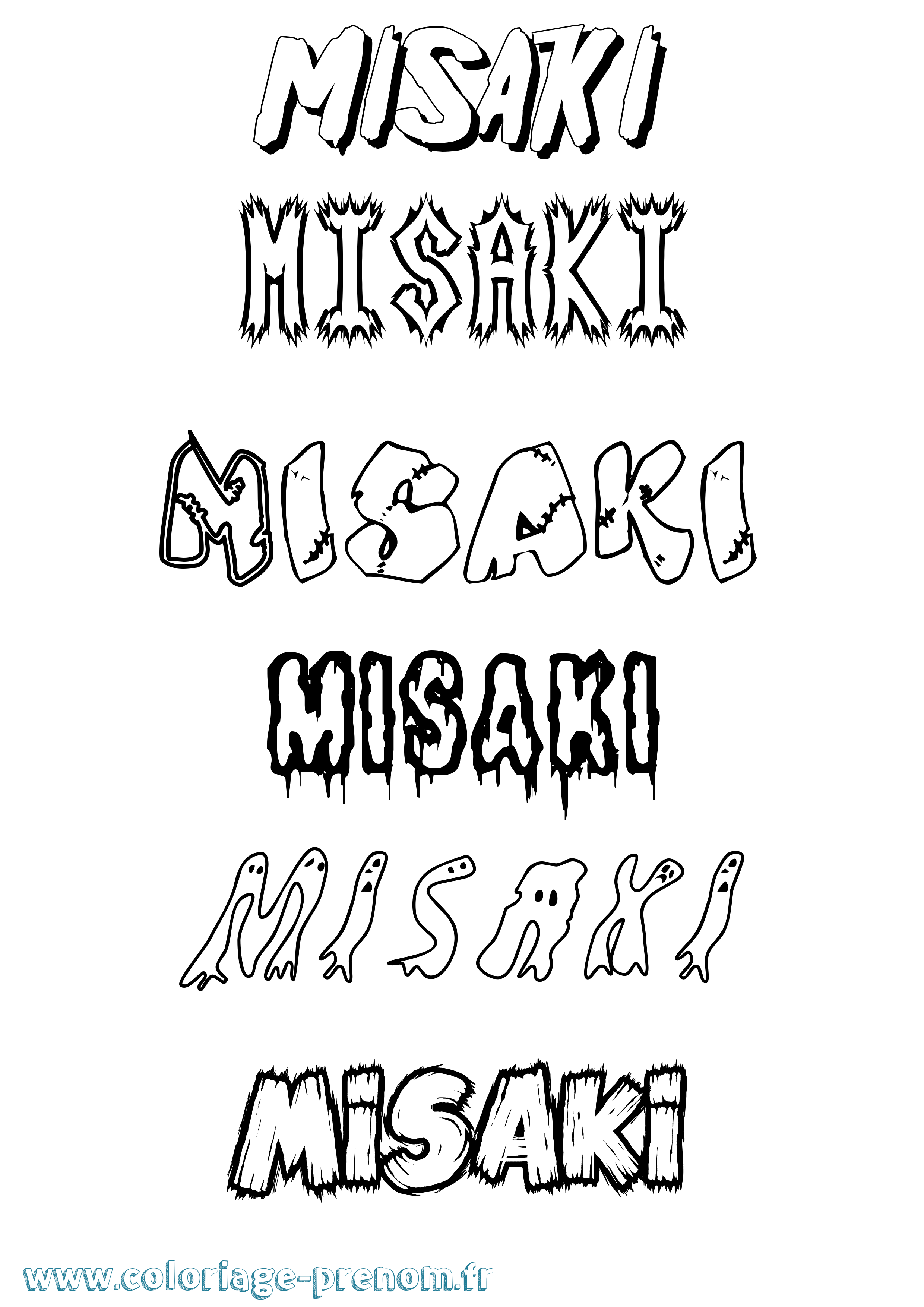 Coloriage Misaki Frisson Coloriage prénom Misaki Frisson