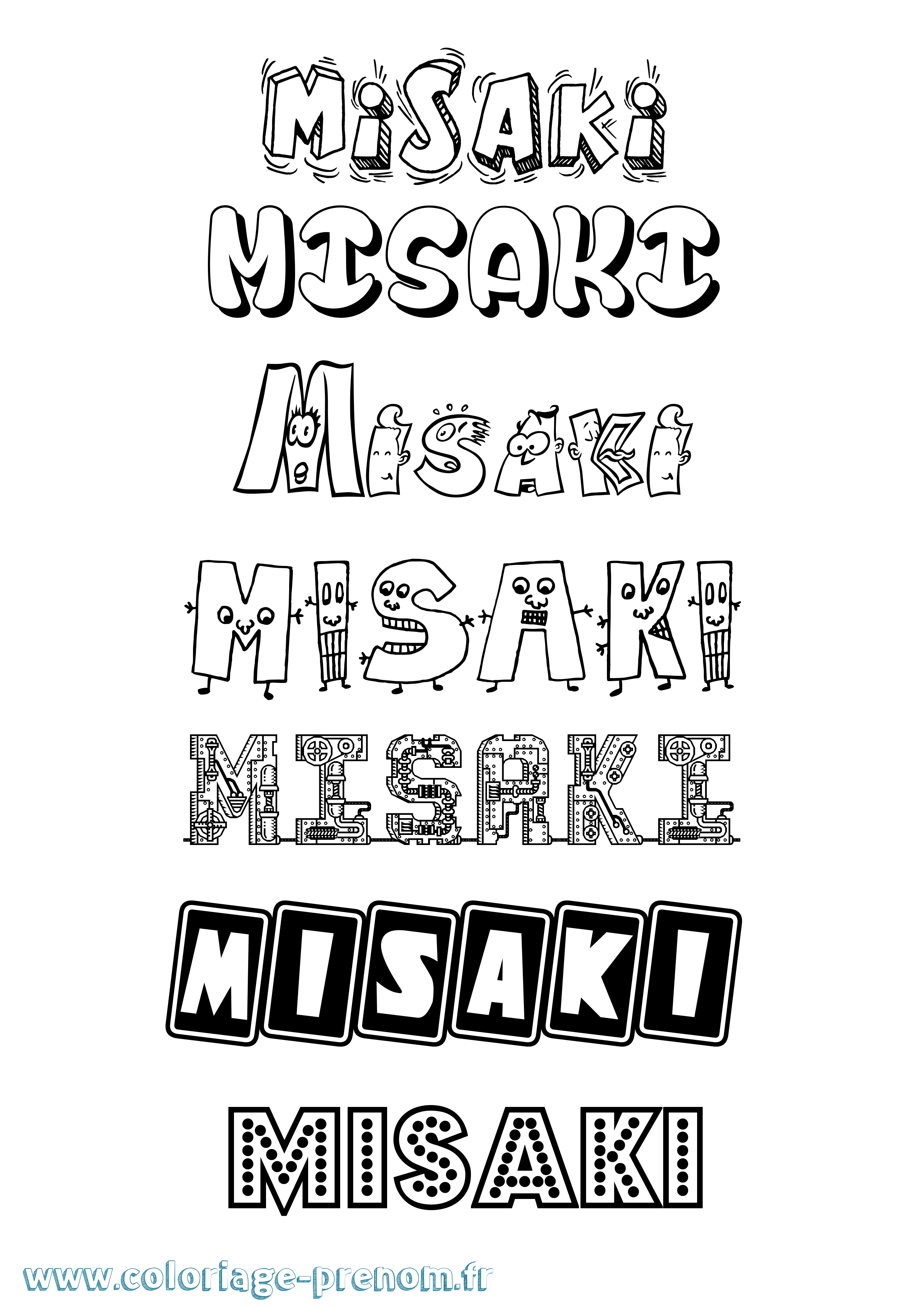 Coloriage Misaki Fun Coloriage prénom Misaki Fun