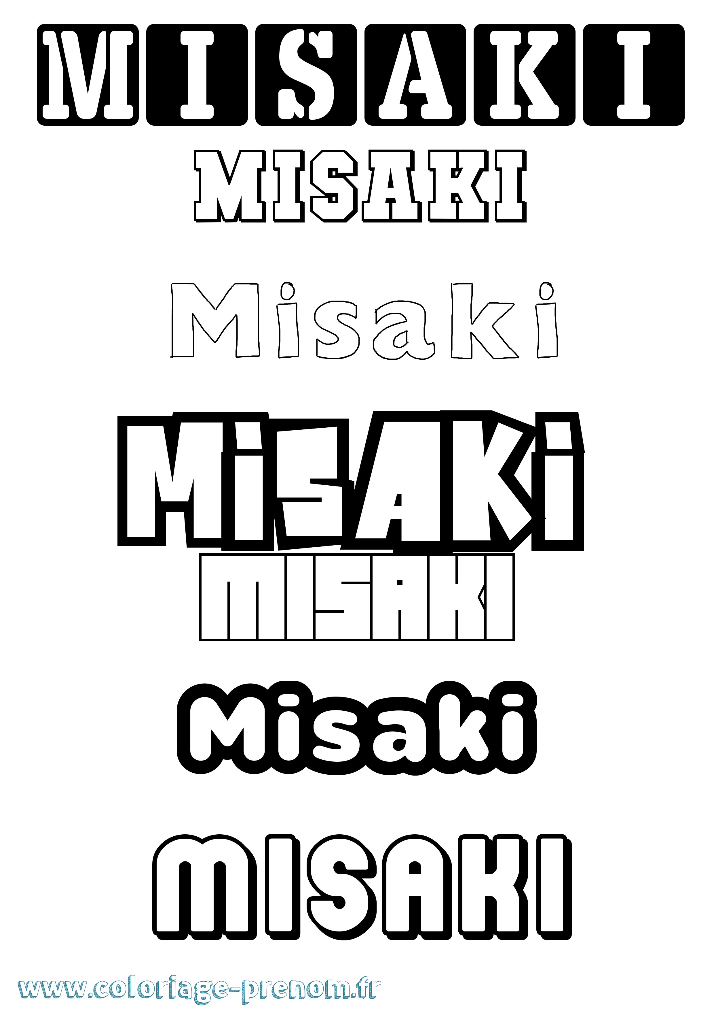 Coloriage Misaki Simple Coloriage prénom Misaki Simple