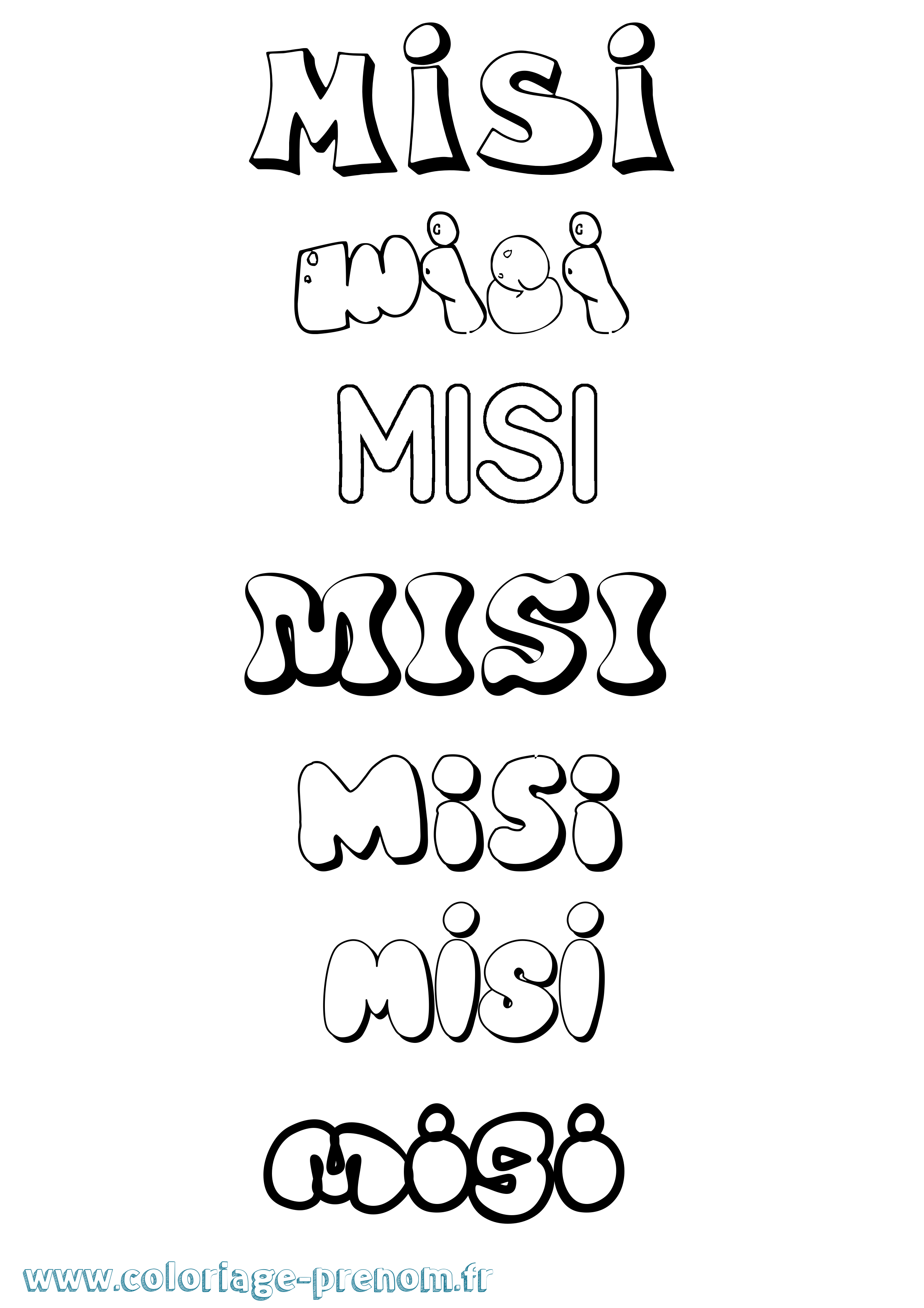 Coloriage Misi Bubble Coloriage prénom Misi Bubble