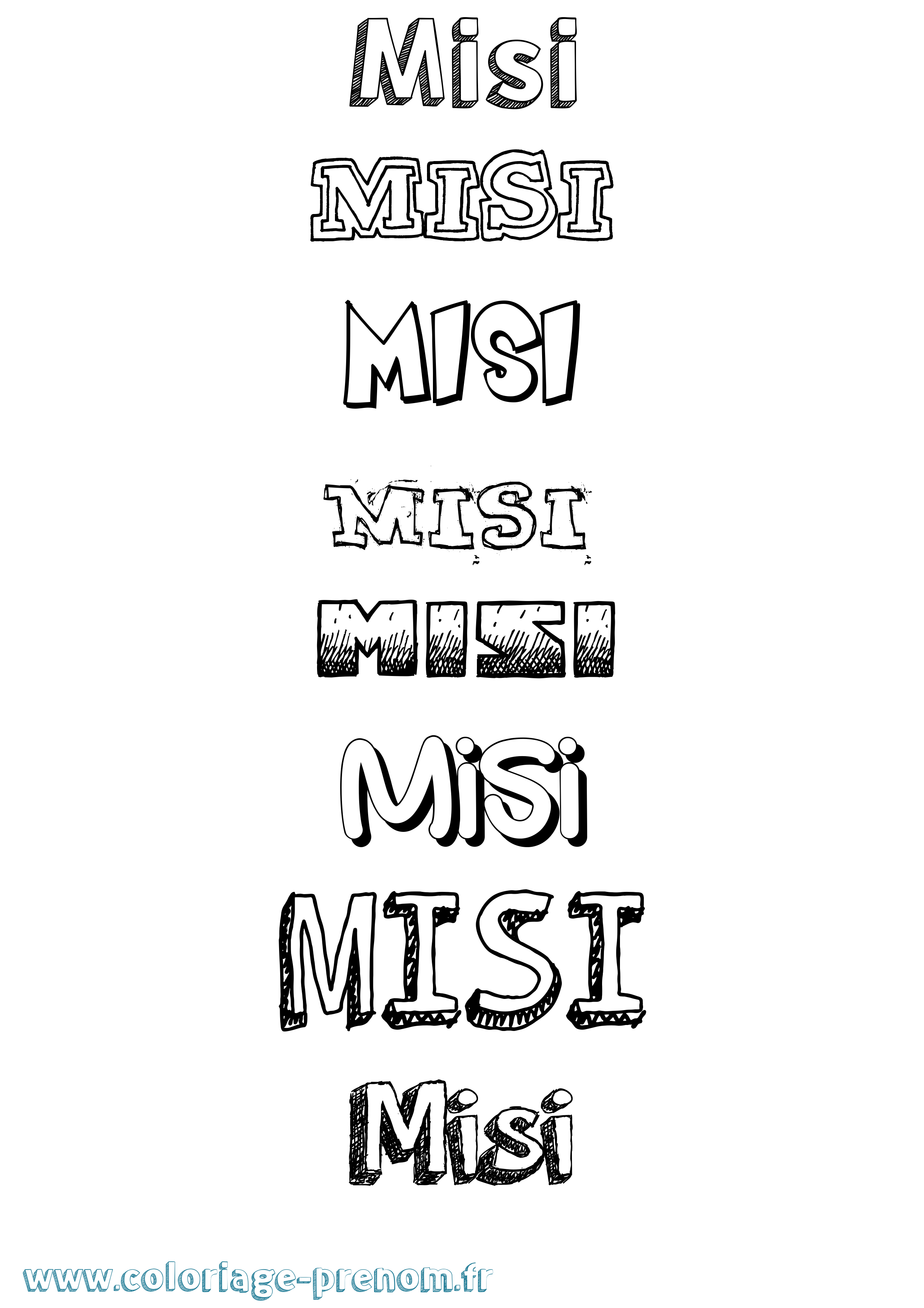 Coloriage Misi Dessiné Coloriage prénom Misi Dessiné