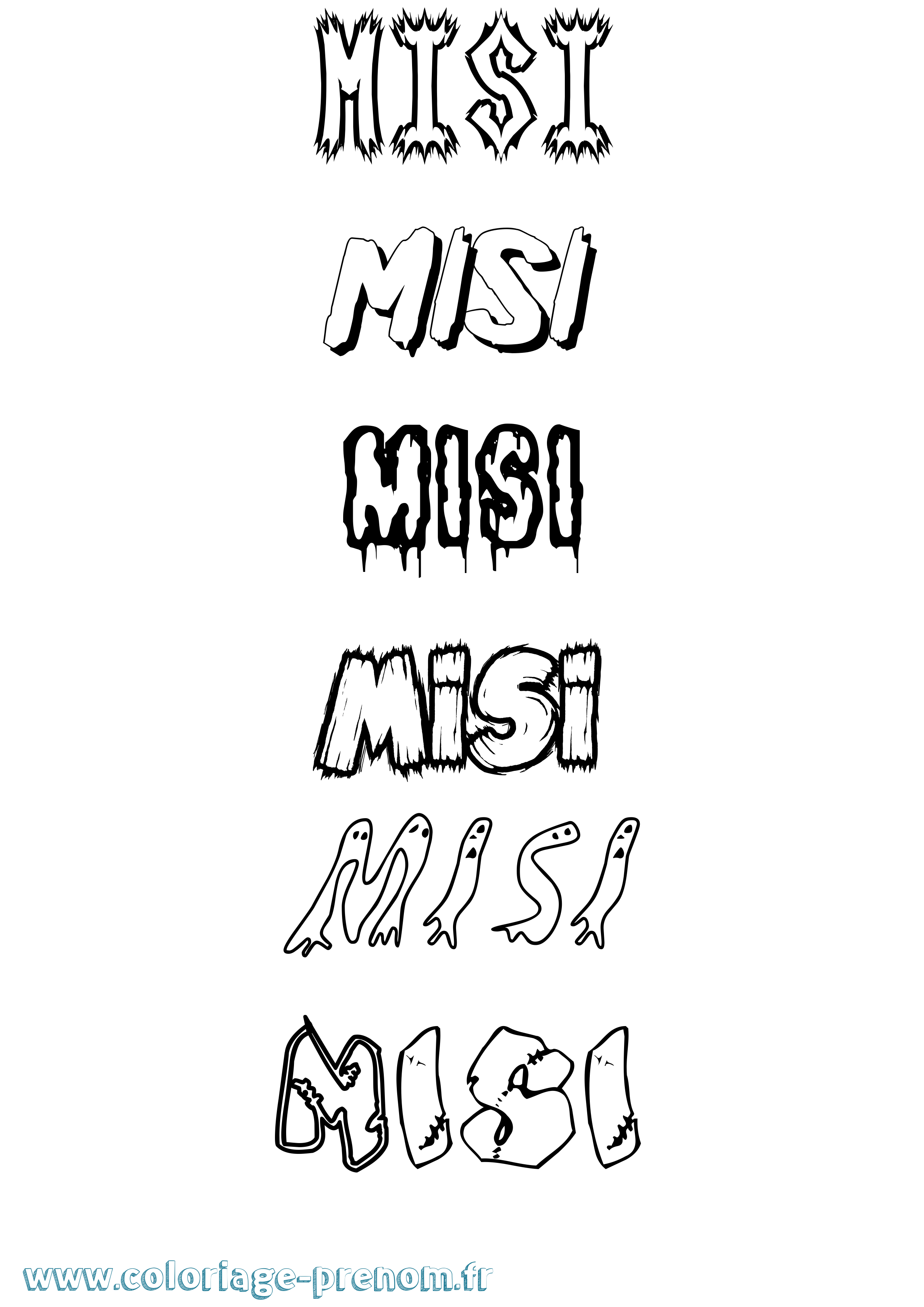 Coloriage Misi Frisson Coloriage prénom Misi Frisson