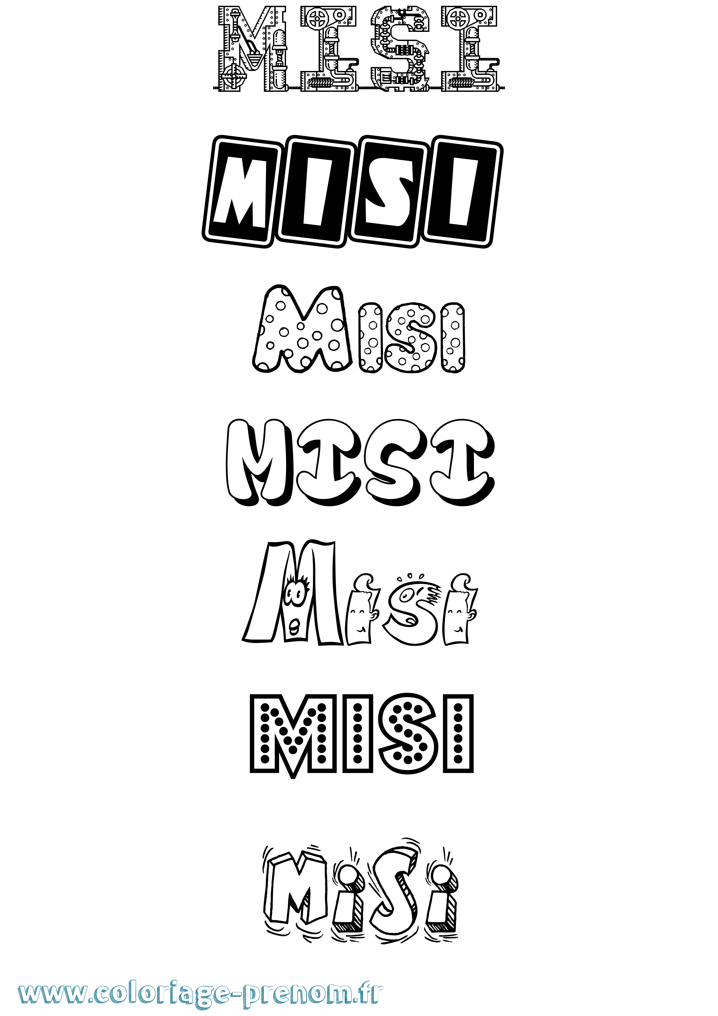 Coloriage Misi Fun Coloriage prénom Misi Fun