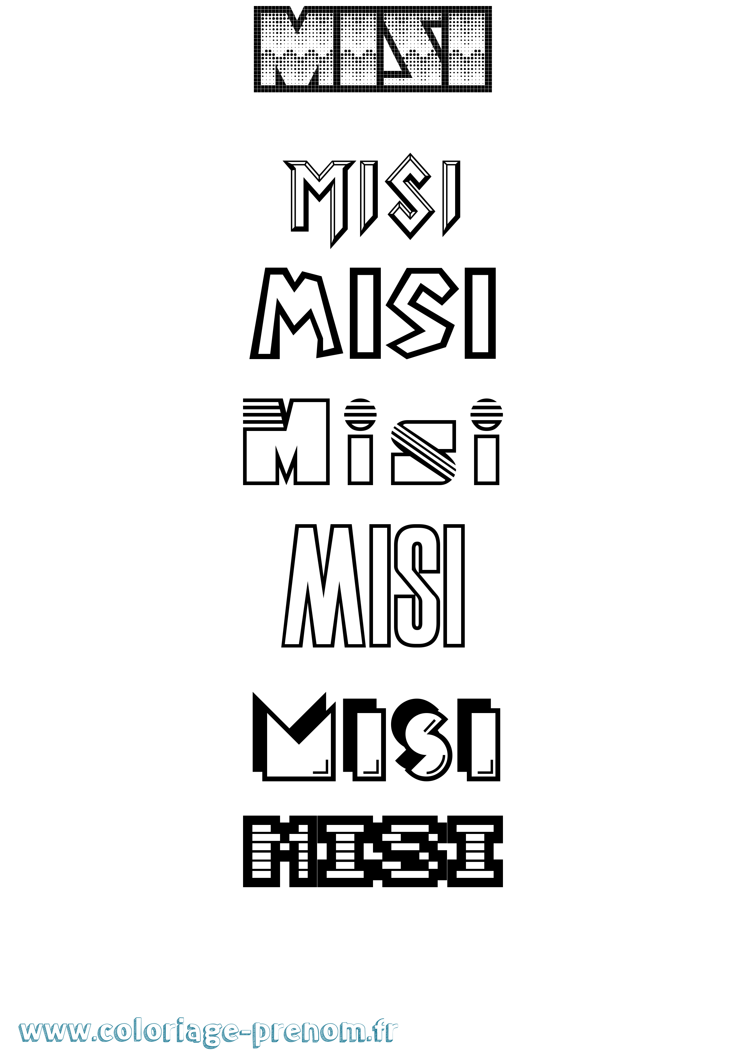 Coloriage Misi Jeux Vidéos Coloriage prénom Misi Jeux Vidéos